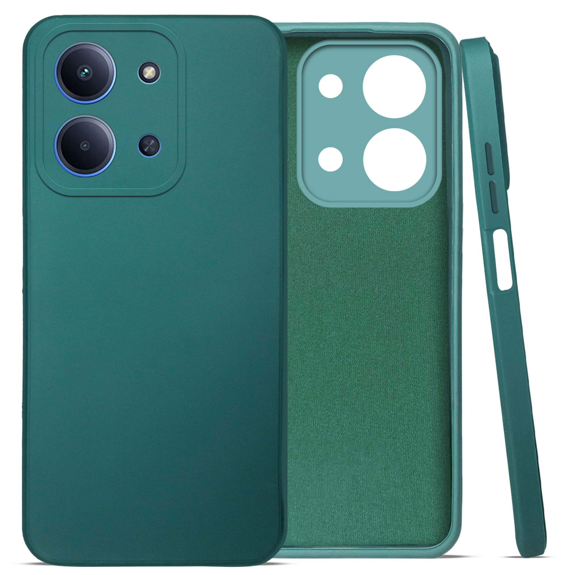 For Redmi 15C Back Cover Case (Matte Finish Silicone with Inside Fiber Cloth)