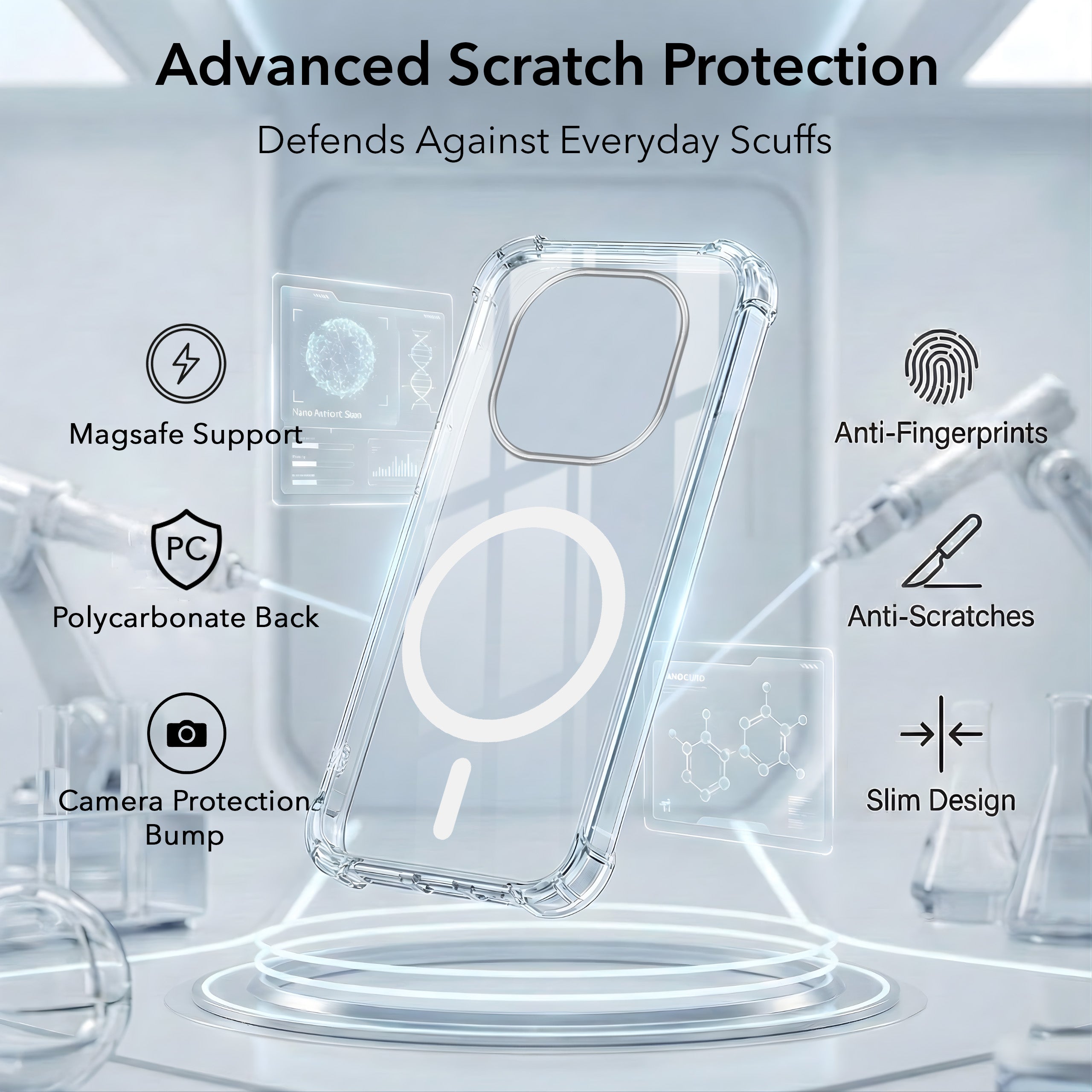 For Xiaomi Redmi Note 15 5G Back Cover Shockproof Crystal-Clear (Magsafe Wireless Support | Drop & Camera Protection | Hard Polycarbonate)