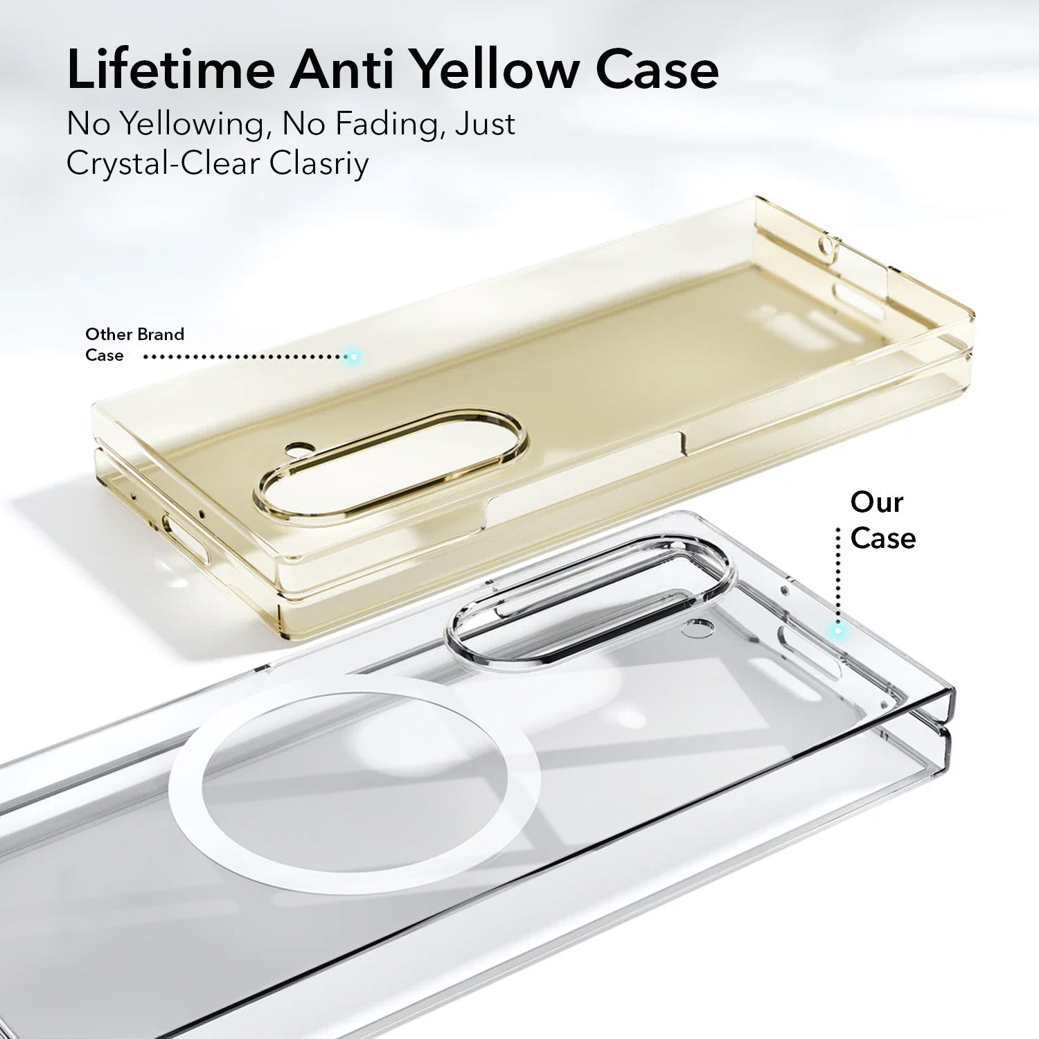 For Samsung Galaxy Z Fold 8 Ultra Back Cover Case Crystal Clear Lifetime Anti-Yellow (Magnetic Charging Support | Sleek Crystal Clear)