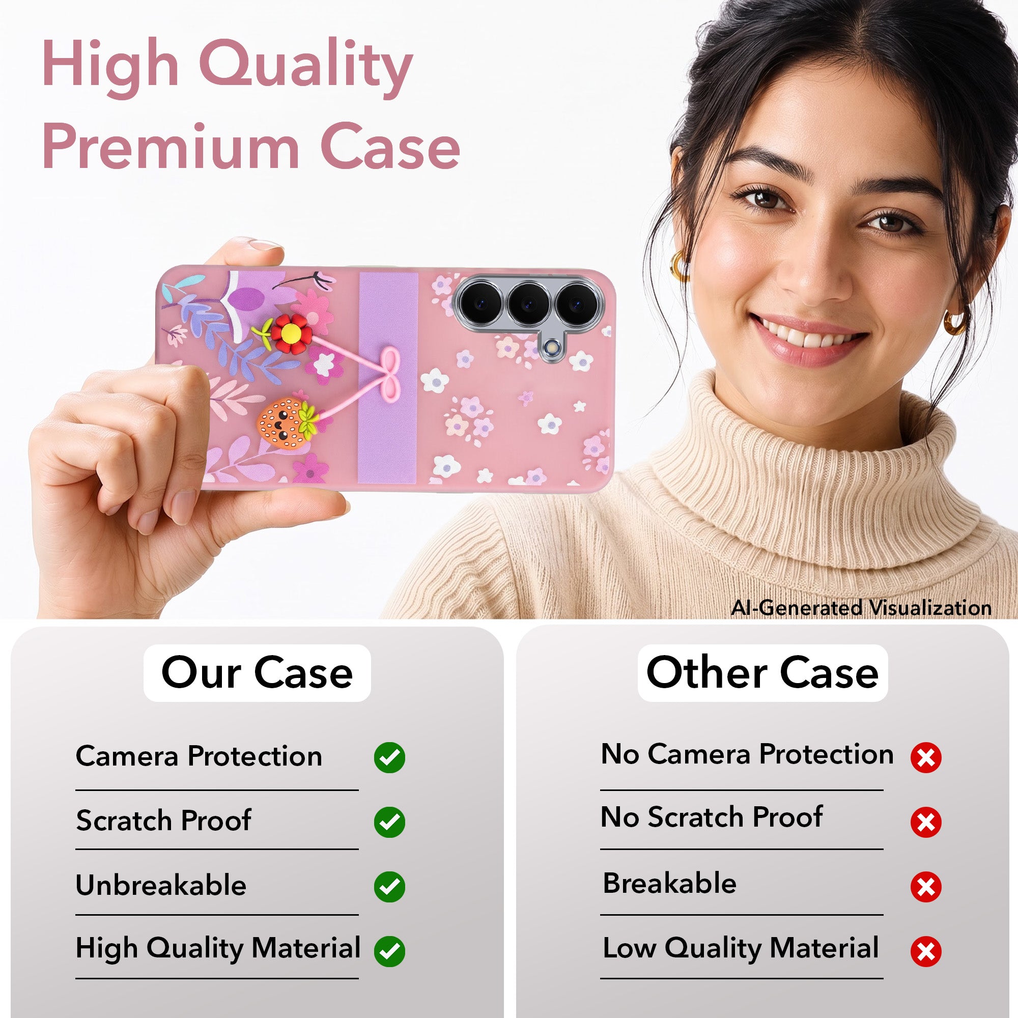 For Samsung Galaxy S25 FE Back Cover Case (3D Cute Cartoons | Hard Back Side Soft | Matte Premium Finish | HD Printing) (Copy) (Copy)