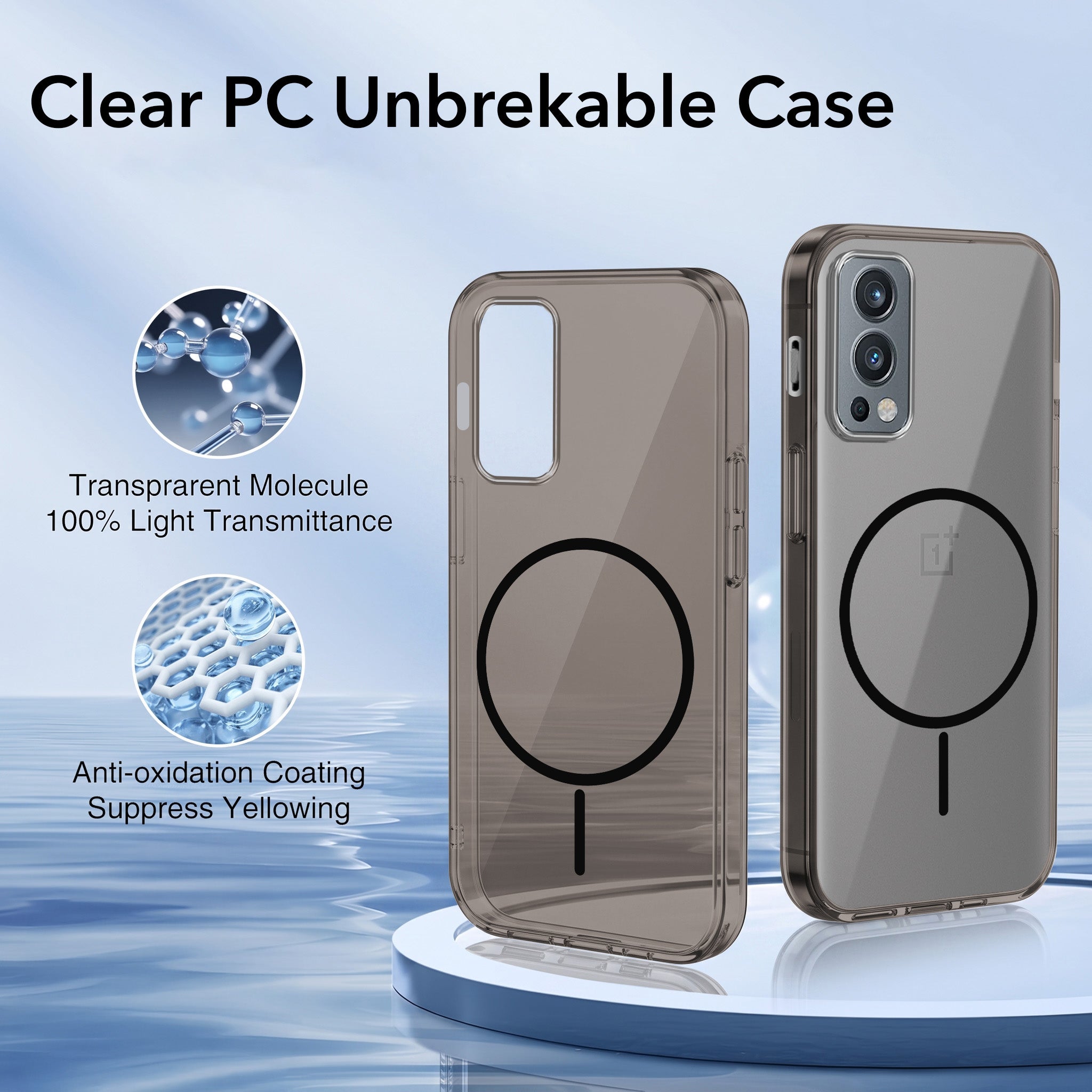 For OnePlus Nord 2 5G Back Case Cover Crystal Anti Yellow (Unbreakable PC | MagSafe Wireless Charging Support |Camera Protection Bump)