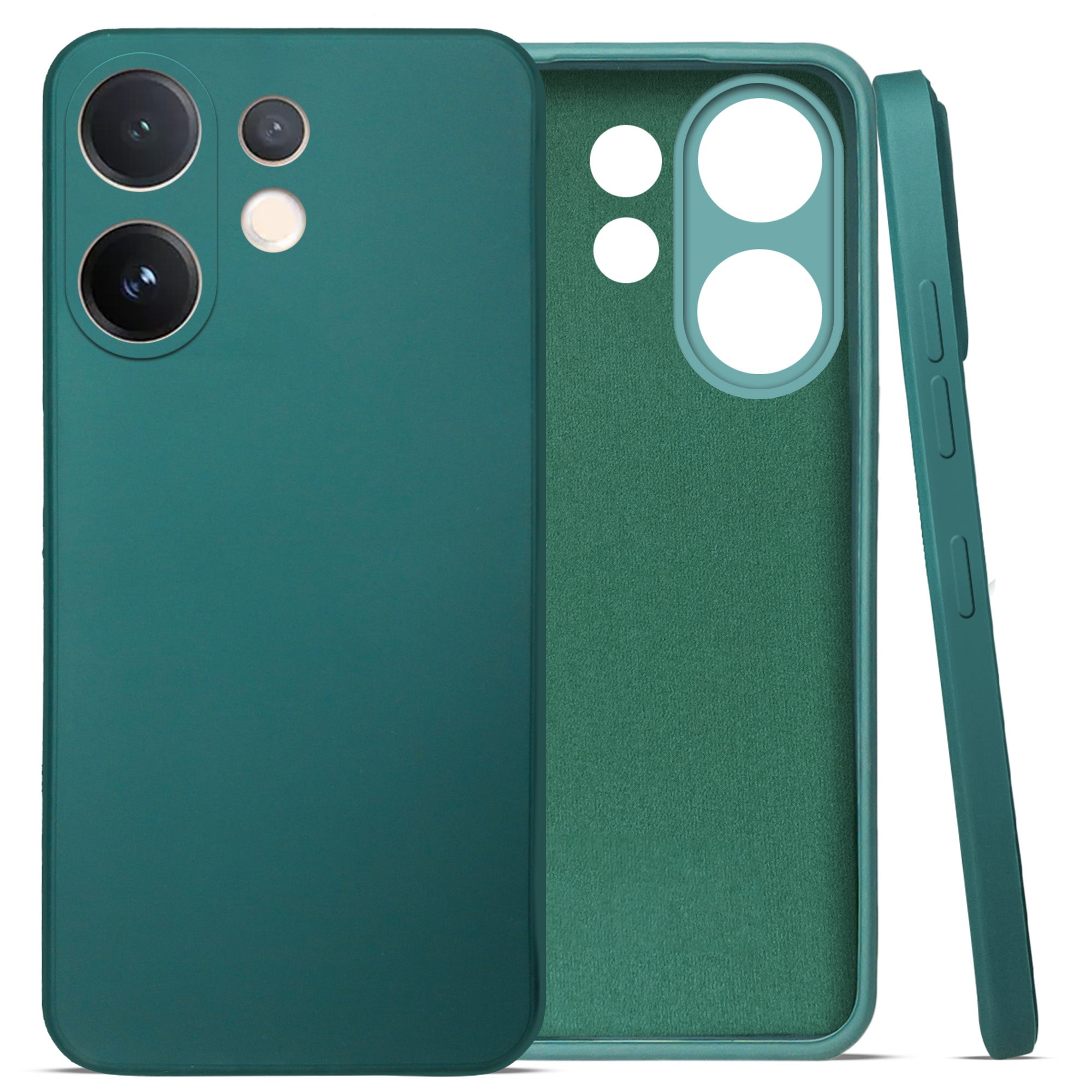 For Vivo V60 | Vivo T4 Pro Back Cover Case (Matte Finish Silicone with Inside Fiber cloth)