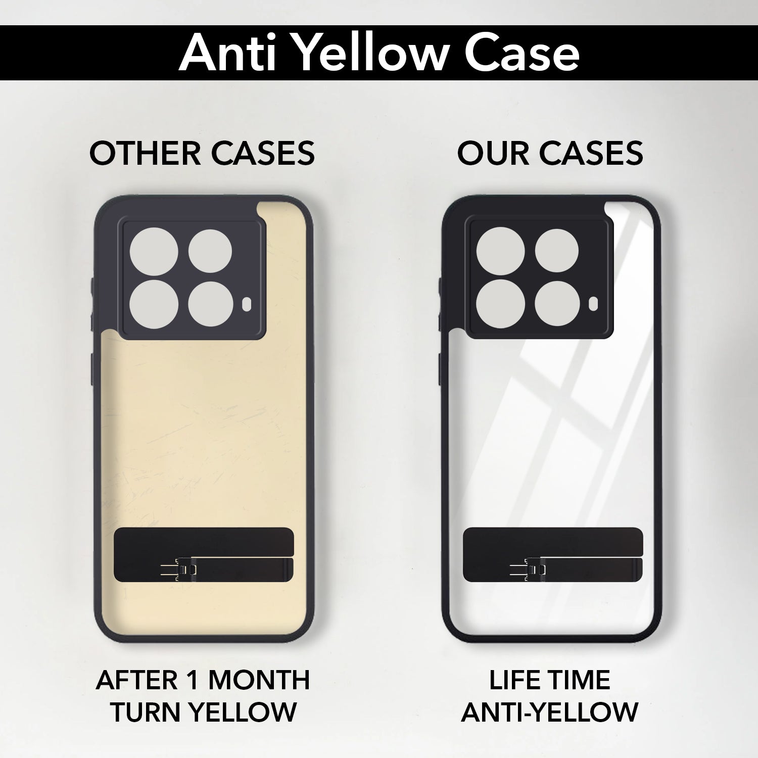 For Infinix Note 40 Back Cover Case (Built-in Stand | Lifetime Anti Yellow | Kickstand Shockproof | Camera Protection | MagSafe Compatible)