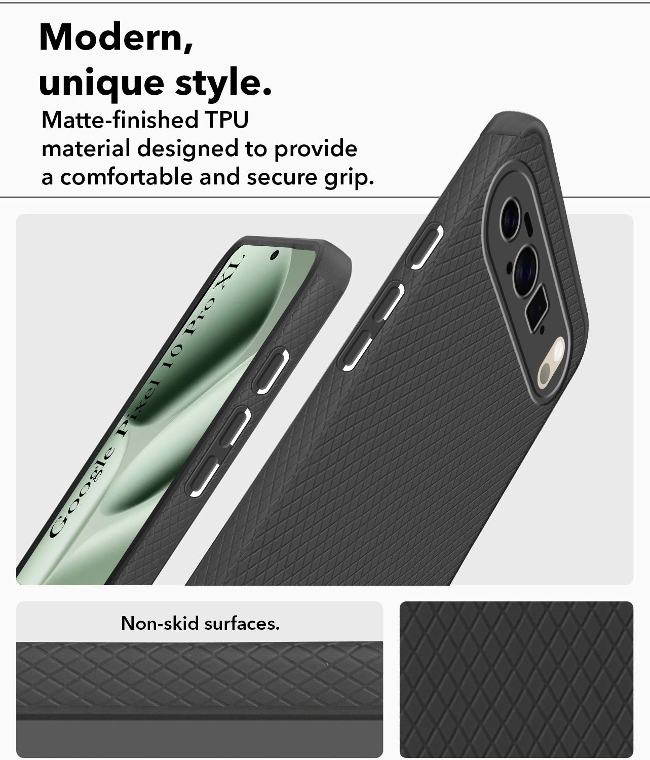 For Google Pixel 10 Pro XL Back Cover Case Liquid Silicone (Camera Protection | Side Grip Texture | Soft and Flexible)