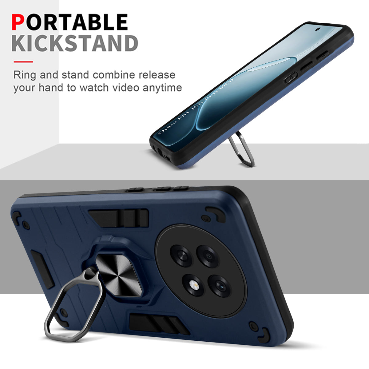 For Oppo F31 Pro Plus Back Cover Case Hybrid Armor (Shockproof Dual Layer Polycarbonate |Ring Holder Kickstand)
