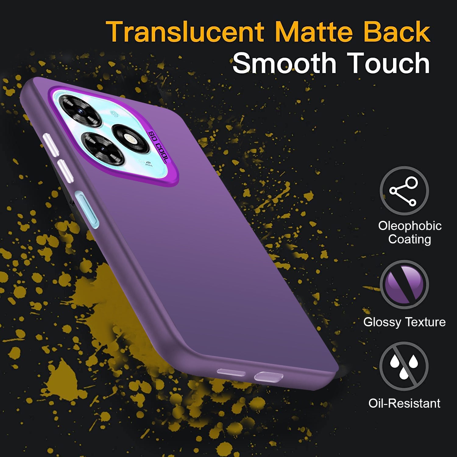 For Tecno Spark 20C Hard Back Cover Case (Velvet Touch | Professional Glossy Finish | Camera Protection Bump)