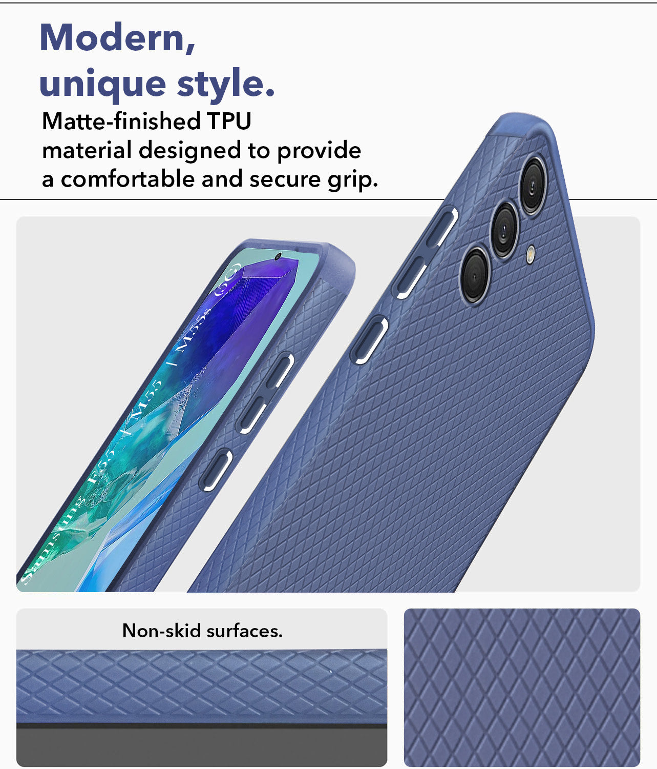 For Samsung Galaxy F55 5G | M55 5G | M55s Back Cover Case (Liquid Silicone | Side Grip | Camera Protection)