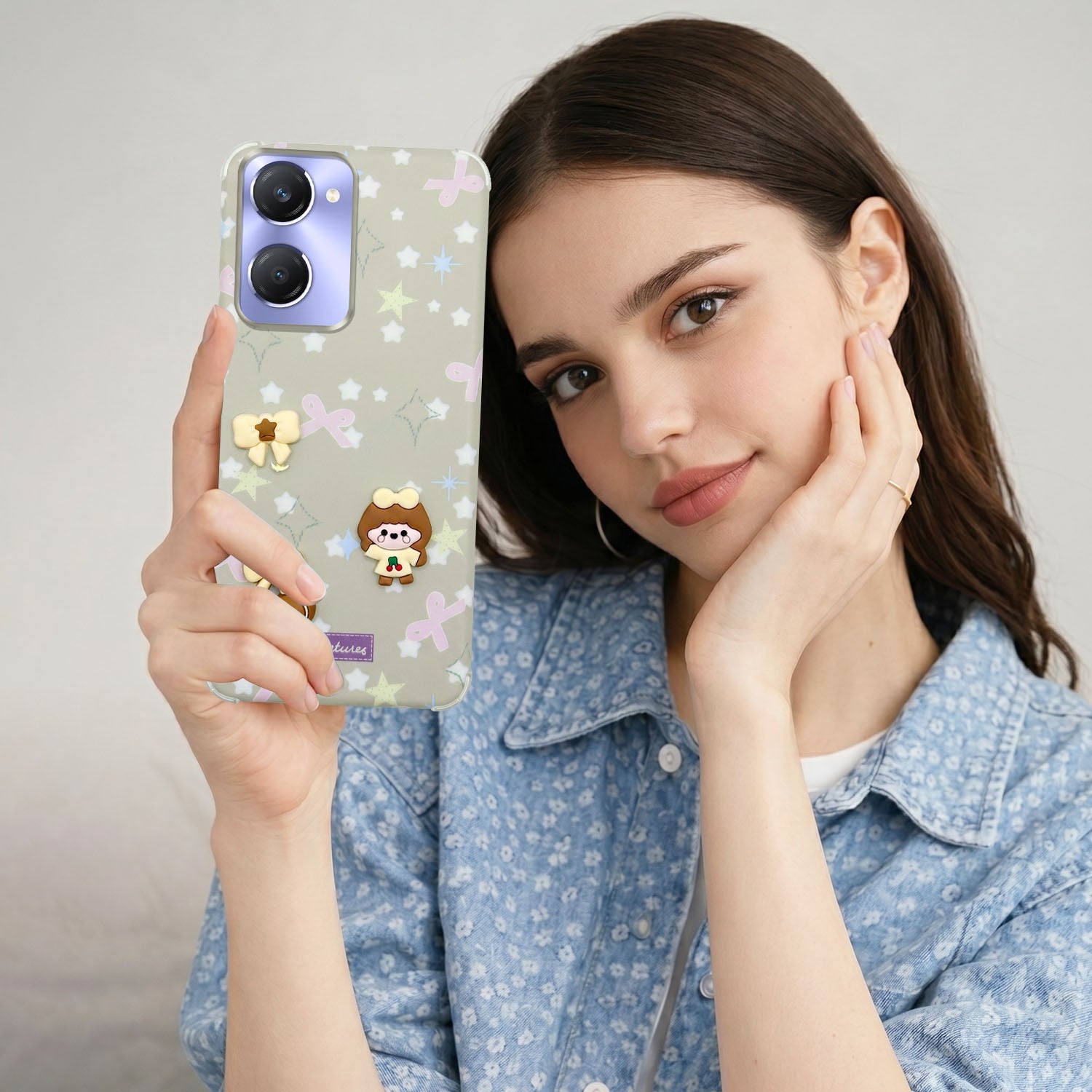 For Vivo Y28s 5G | Vivo T3 Lite 5G Back Cover Case (3D Cute Cartoons | Hard Back Side Soft | Matte Premium Finish | HD Printing)