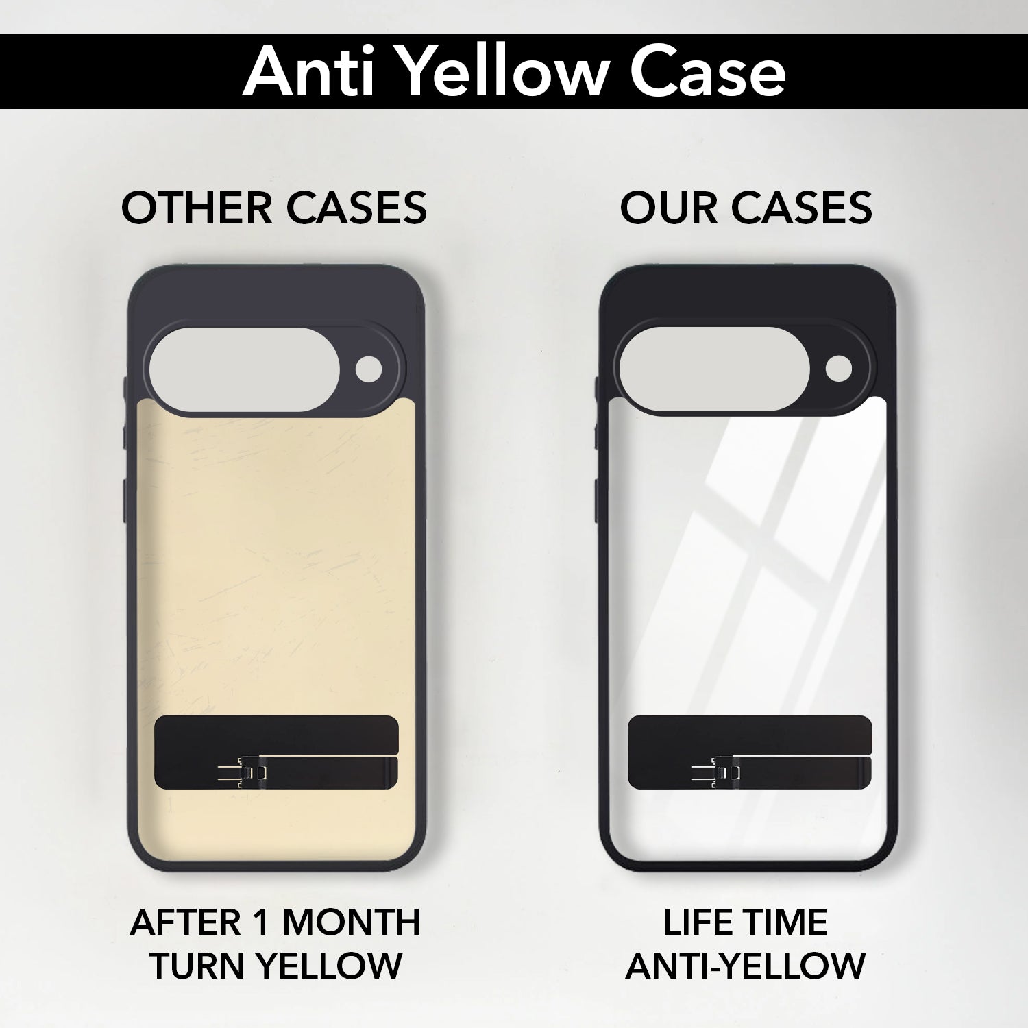 For Google Pixel 10 Back Cover Case (Built-in Stand | Lifetime Anti Yellow | Kickstand Shockproof | Camera Protection | MagSafe Compatible)