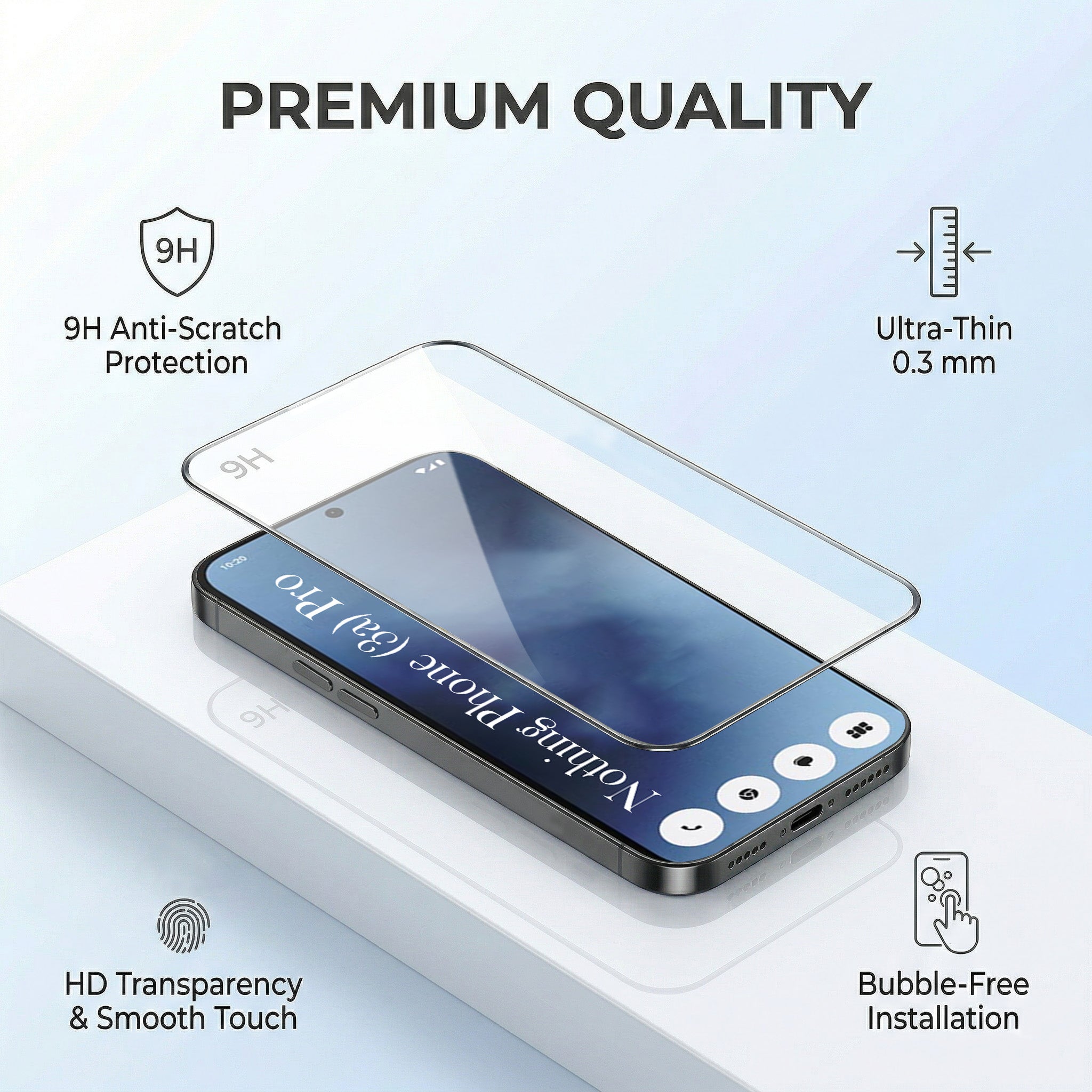For Nothing Phone 3A Pro 5G Combo (Textured Grip Design | Micro-Fiber Cloth Inside | Oleophobic Coating Screen Glass)