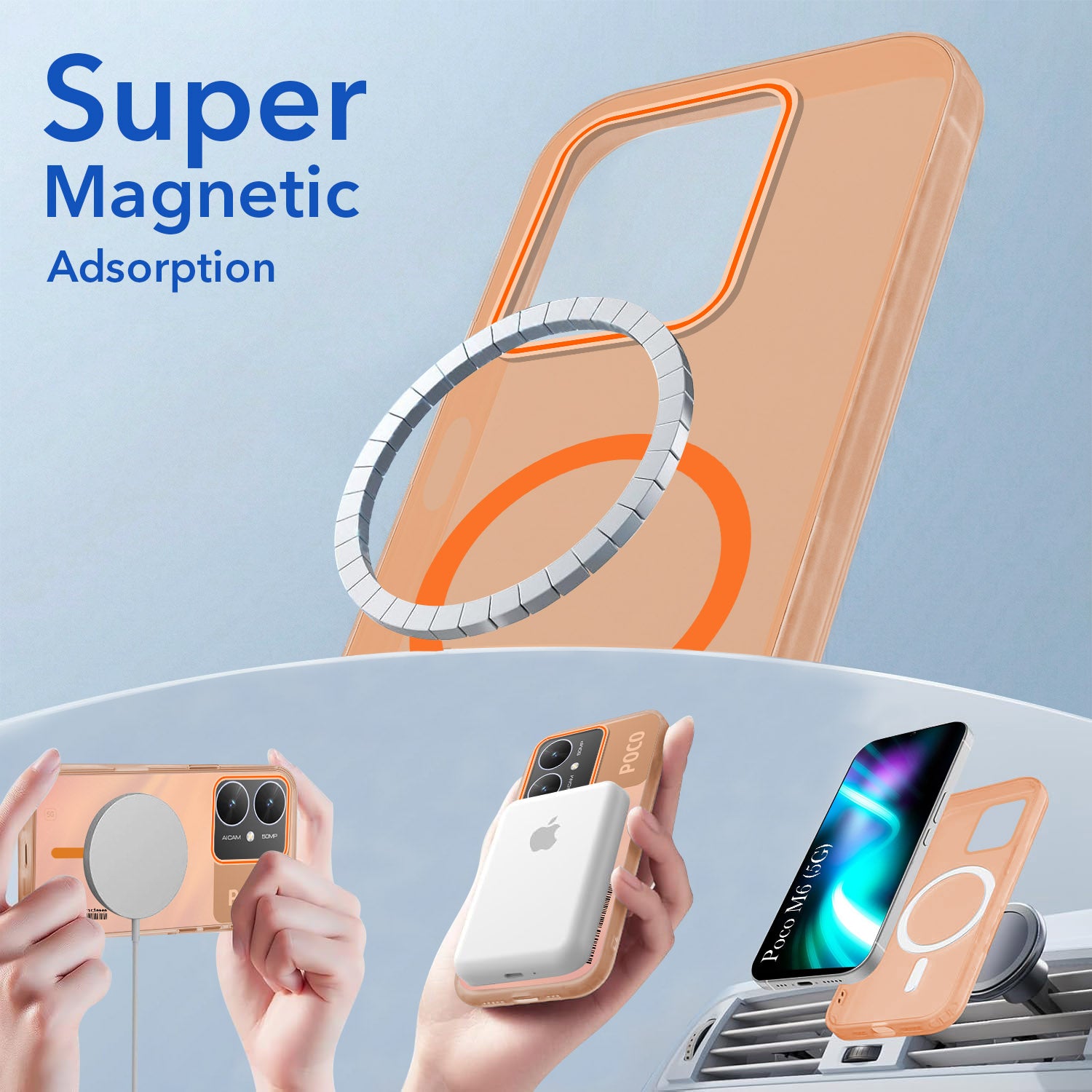 For Poco M6 5G Back Cover Case (Soft Touch | Camera Bump Protection | MagSafe Compatible | Matte Finish)