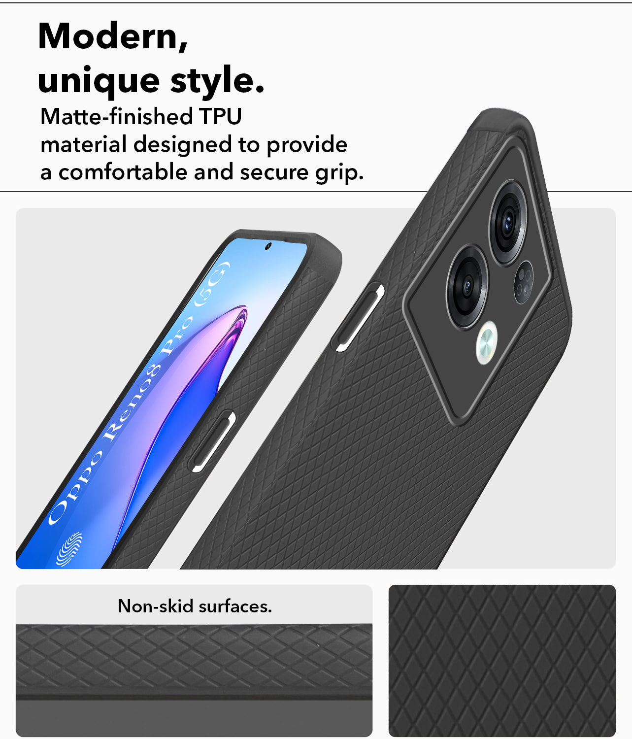 For Oppo Reno8 Pro 5G | Reno 8 Pro 5G Back Cover Case Liquid Silicone (Camera Protection | Side Grip Texture | Soft and Flexible)