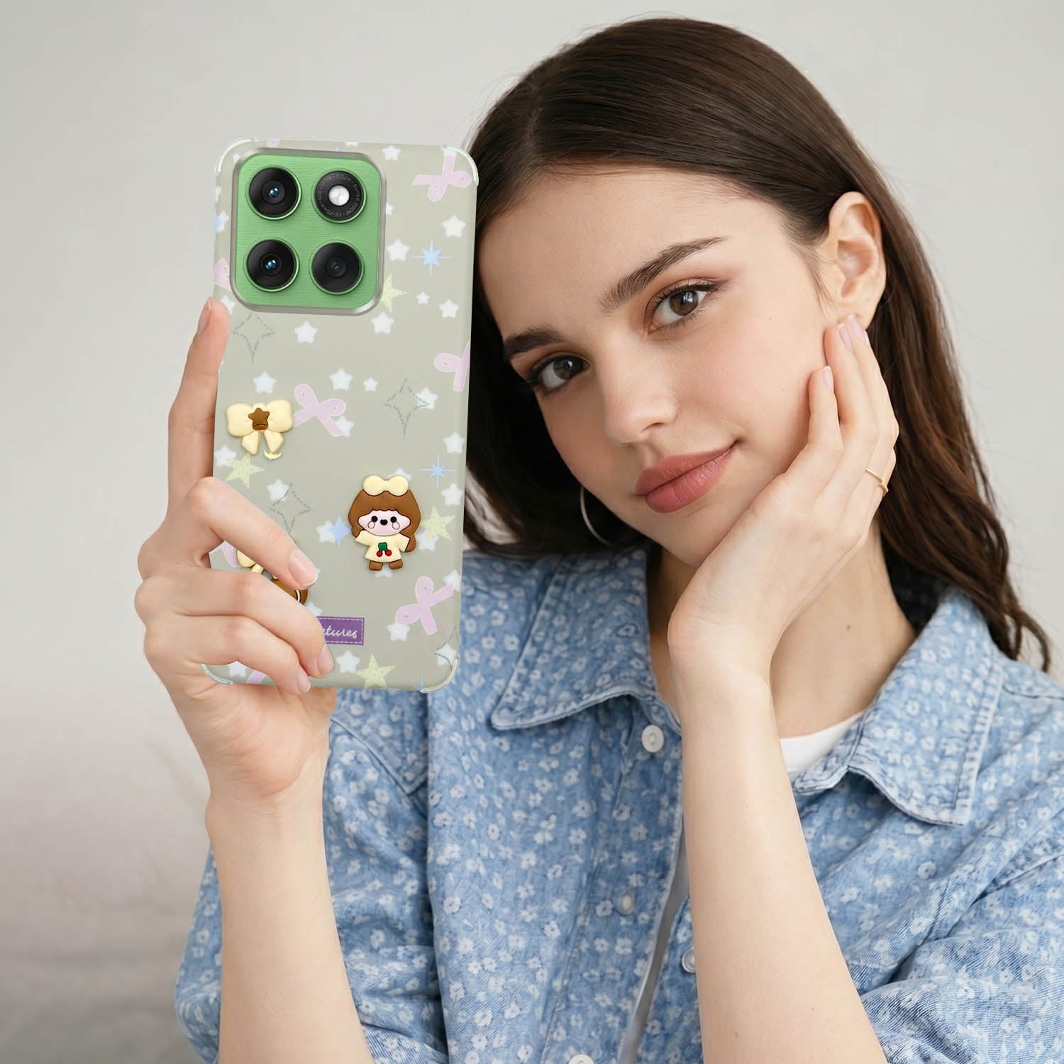 For Motorola Moto Edge 60 Back Cover Case (3D Cute Cartoons | Hard Back Side Soft | Matte Premium Finish | HD Printing)