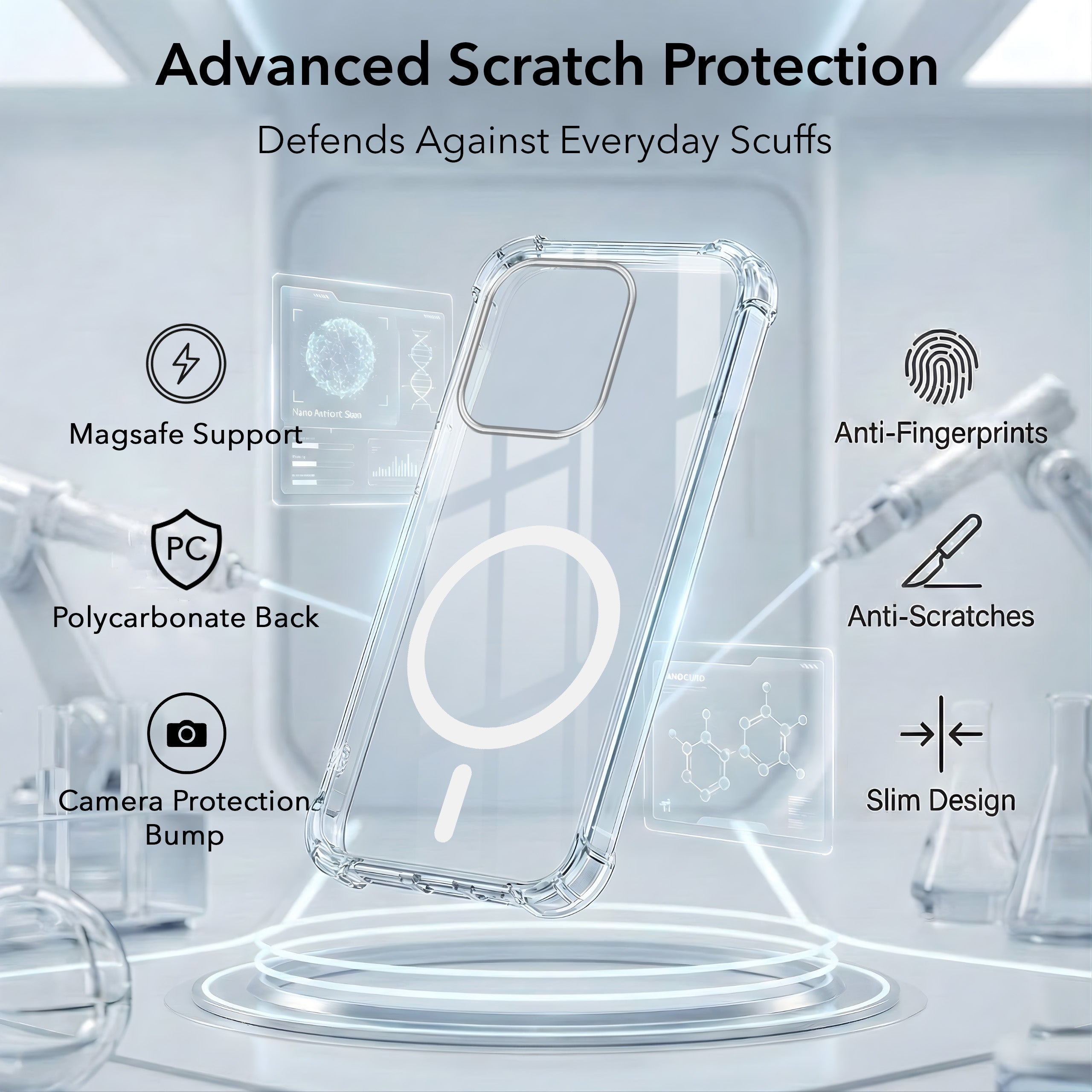 For Oppo Reno15 Pro Mini 5G | Oppo Reno 15 Pro Mini 5G Back Cover Shockproof Crystal-Clear (Magsafe Wireless Support | Drop & Camera Protection | Hard Polycarbonate)