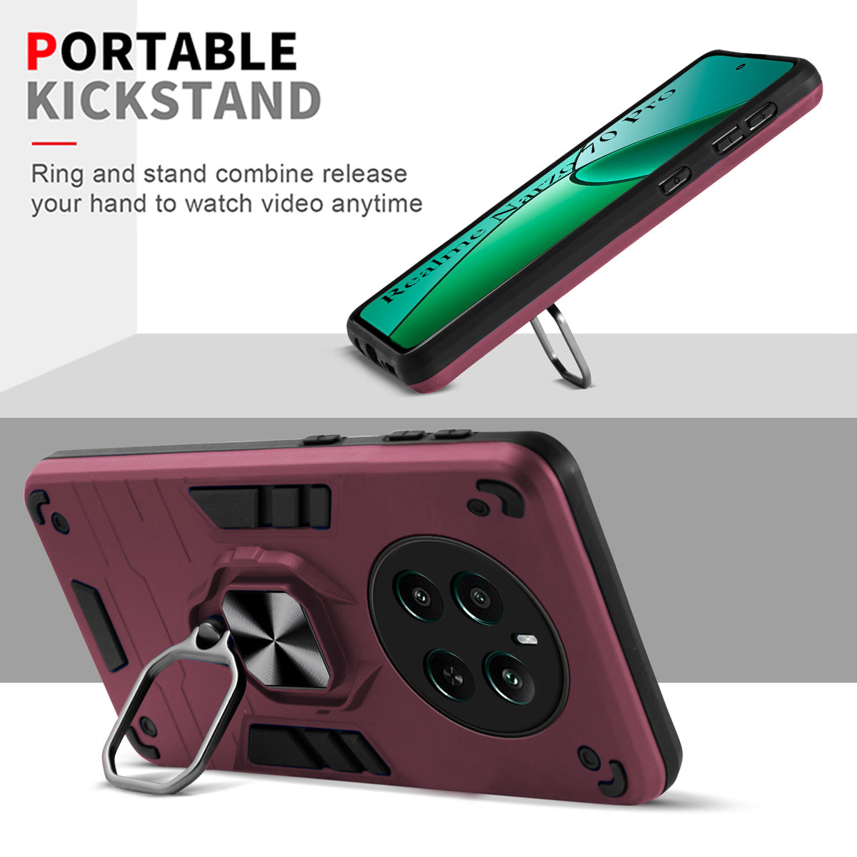 For Realme Narzo 70 Pro Back Cover Case (Shockproof Polycarbonate Dual Layer Hybrid Armor)