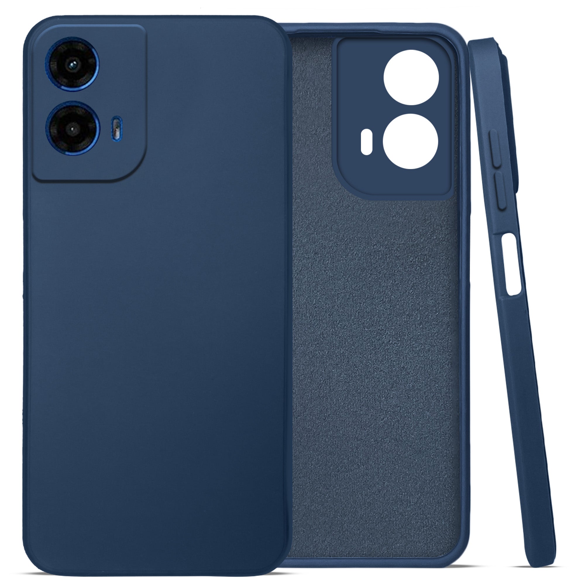 For Motorola Moto G45 Back Cover Case (Matte Finish Silicone with Inside Fiber cloth)