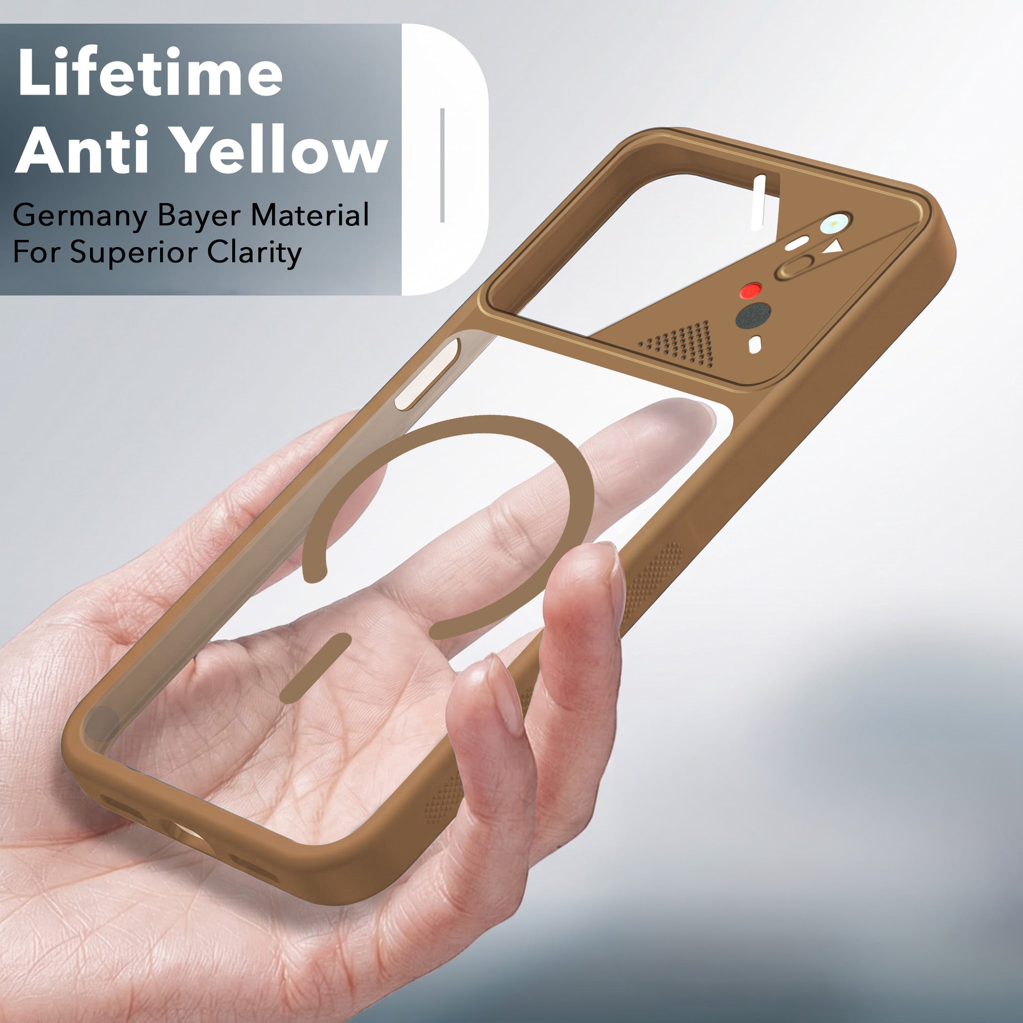 For Vivo Y05 4G | Vivo T5 Lite 5G Back Cover Case Lifetime Anti-Yellow Clear (Camera Protection | Side Grip | Wireless MagSafe Compatible)