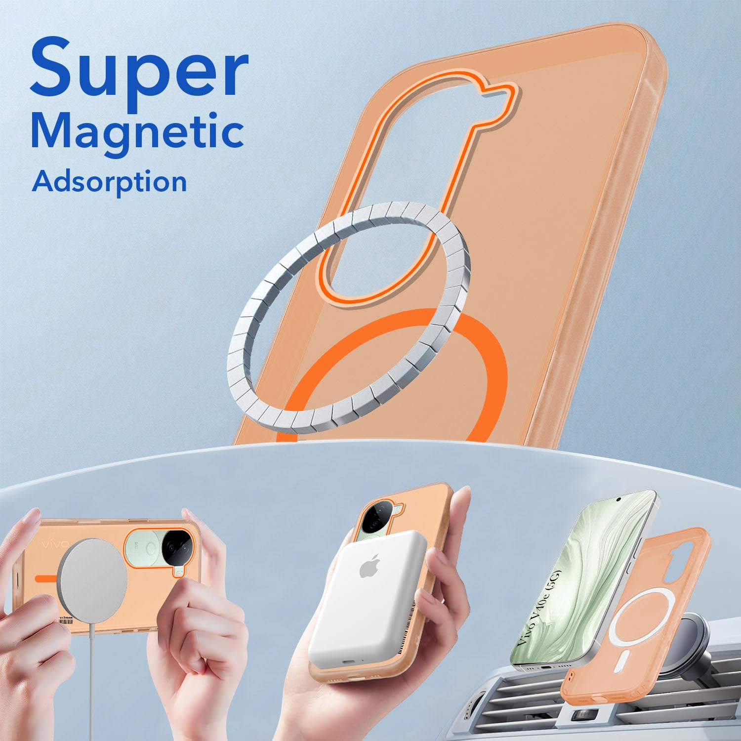 For Vivo V40e Back Cover Case (Soft Touch | Camera Bump Protection | MagSafe Compatible | Matte Finish)