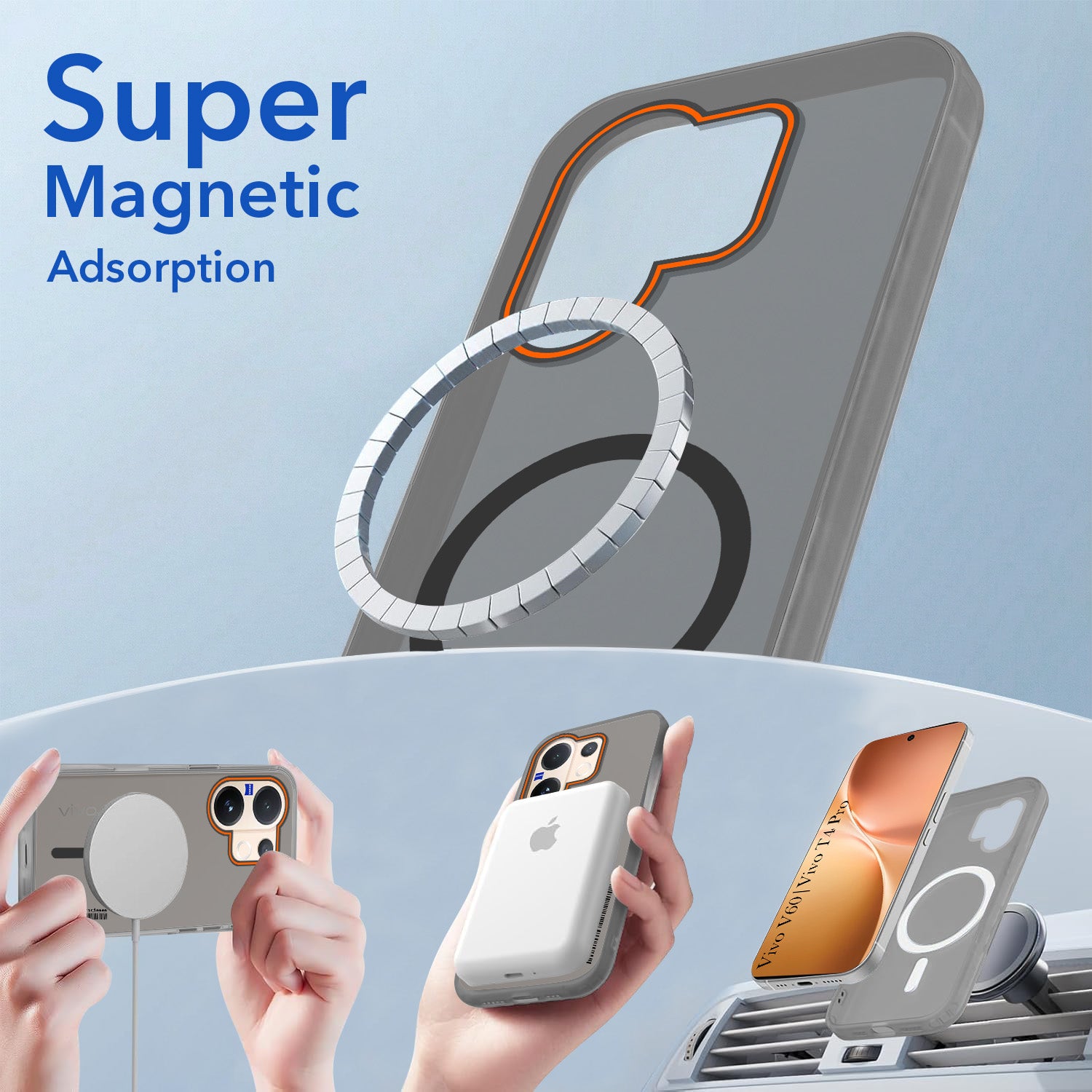 For Vivo V60 | Vivo T4 Pro Back Cover Case (Soft Touch | Camera Bump Protection | MagSafe Compatible | Matte Finish)