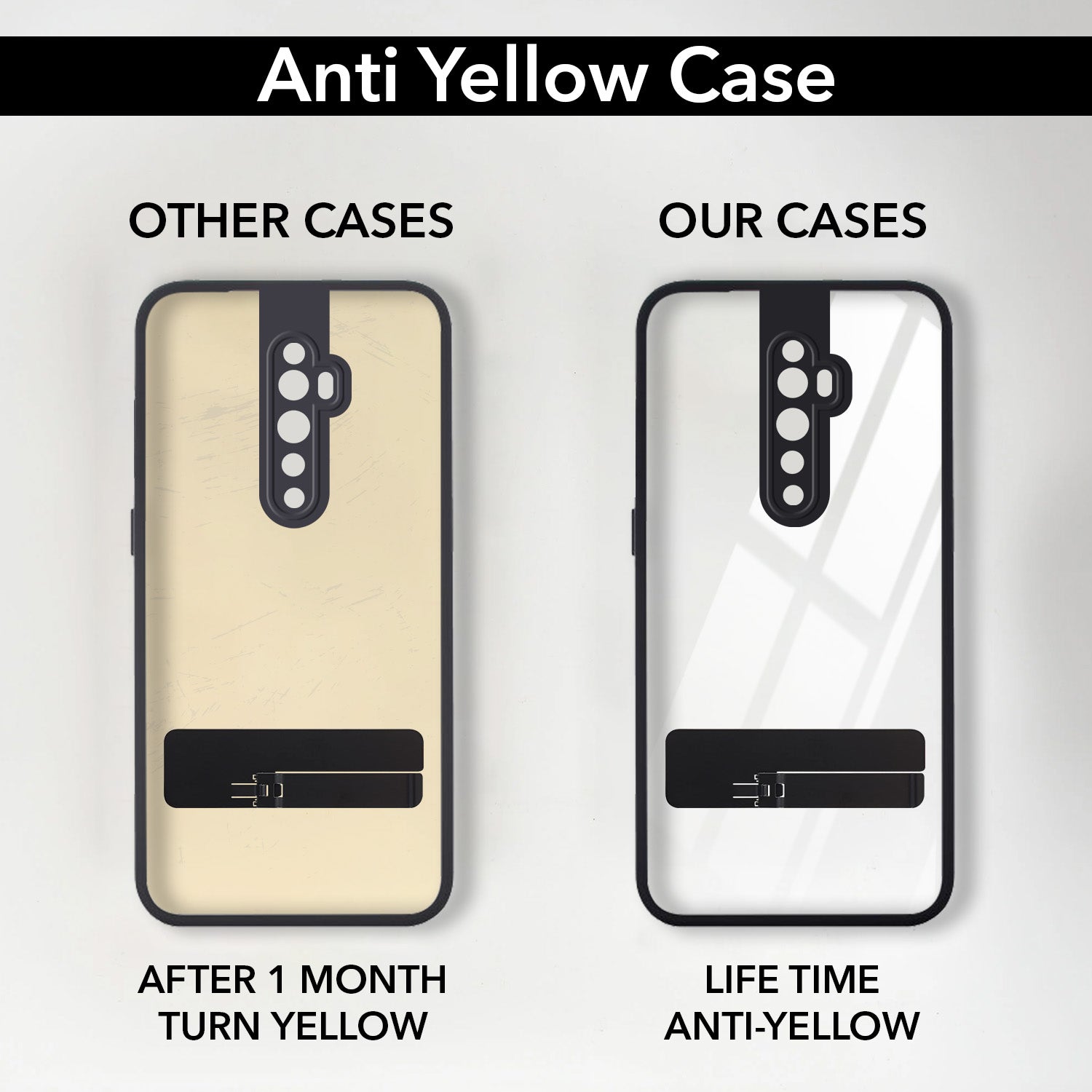 For Oppo Reno2 Z | Reno 2Z | Reno 2F | 2 F Back Cover Case (Built-in Stand | Lifetime Anti Yellow | Kickstand Shockproof | Camera Protection | MagSafe Compatible)