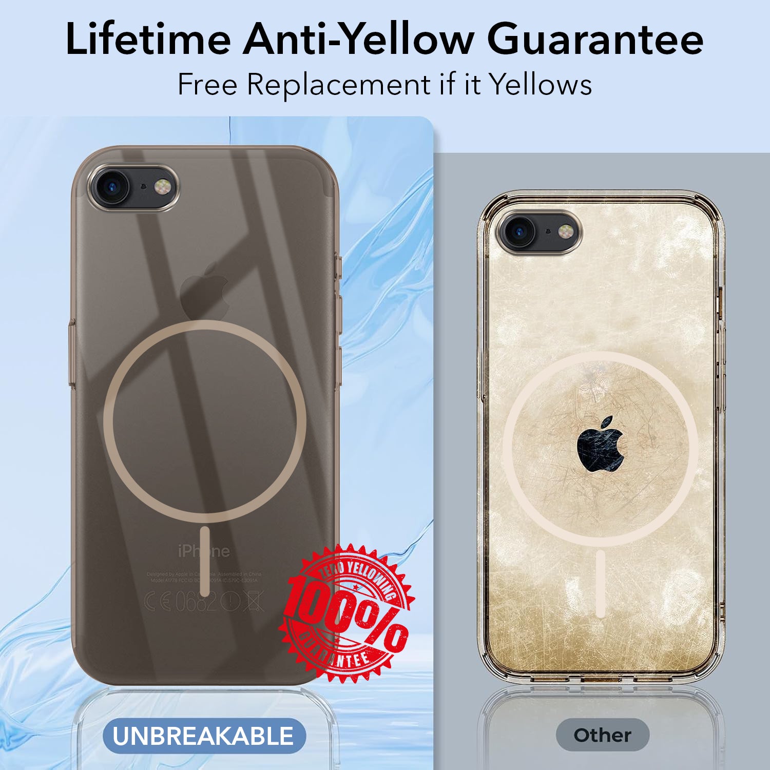 For iPhone SE 2020 | SE 2022 Back Cover Case (Crystal Clear Case | MagSafe Wireless Charging Support | Hard Anti Yellow | Camera Protection Bump)