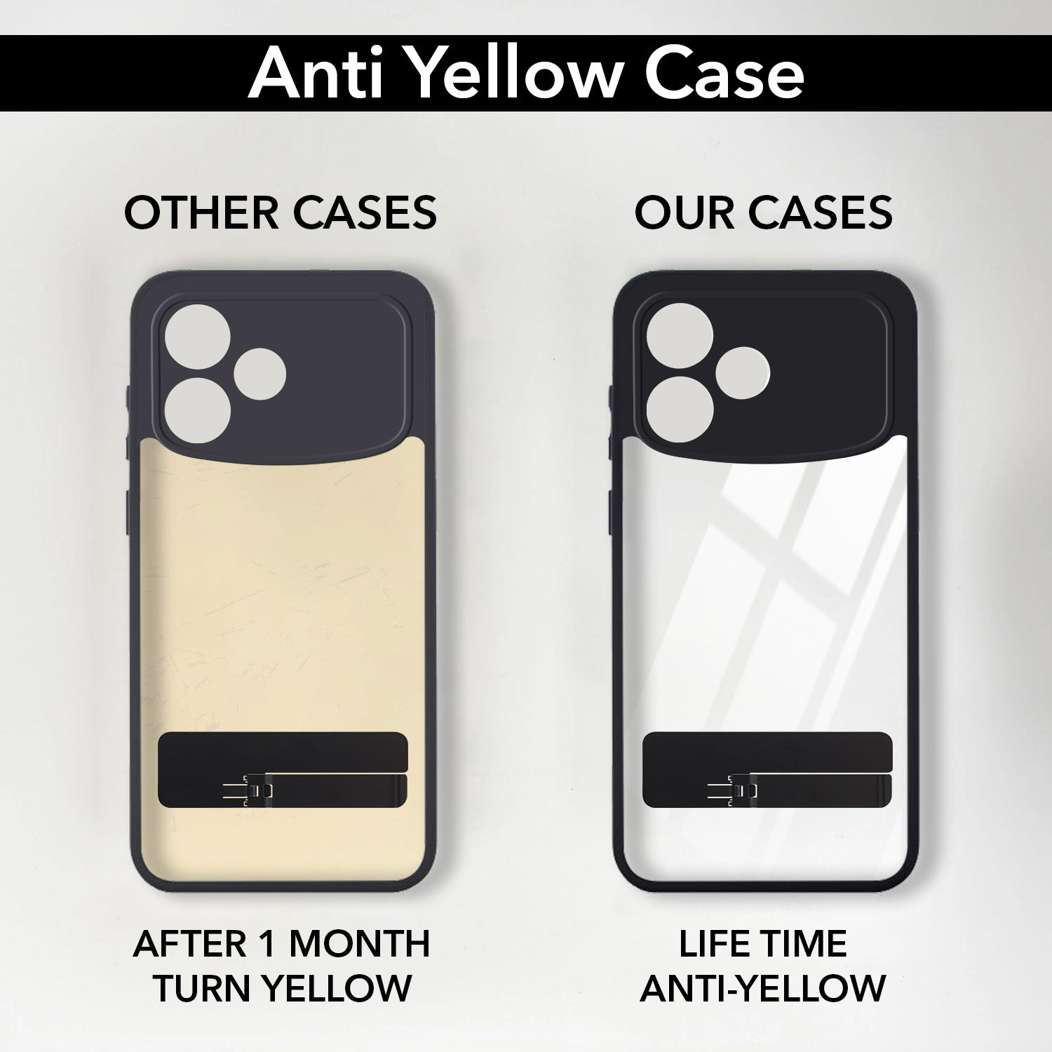 For Oppo F33 Pro 5G Back Cover Case (Built-in Stand | Lifetime Anti Yellow | Kickstand Shockproof | Camera Protection | MagSafe Compatible)