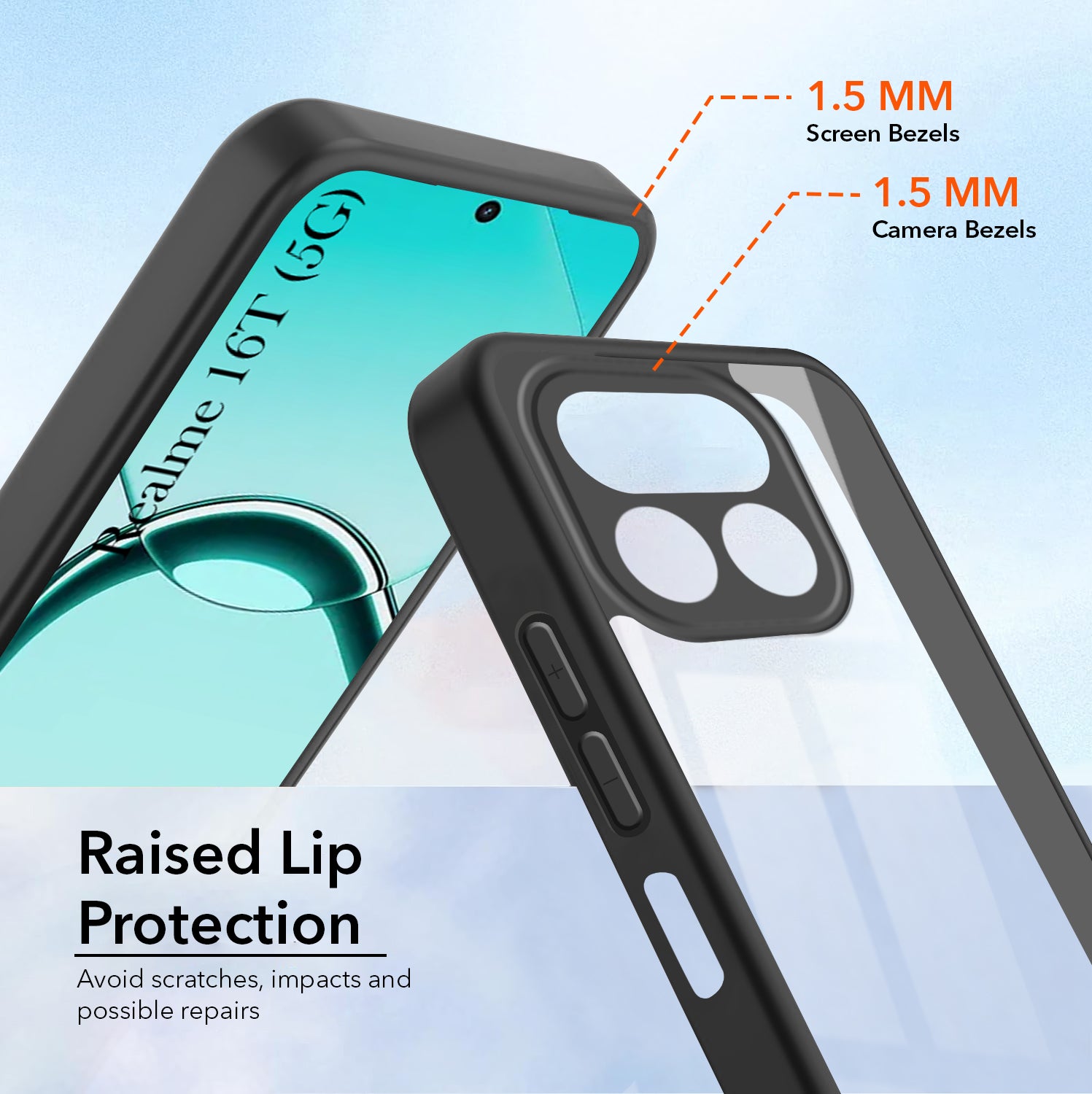 For Realme 16T 5G Lite Back Cover Case Ultra-Hybrid (Lifetime Anti Yellow | Anti Scratch | Crystal Clear Shockproof)