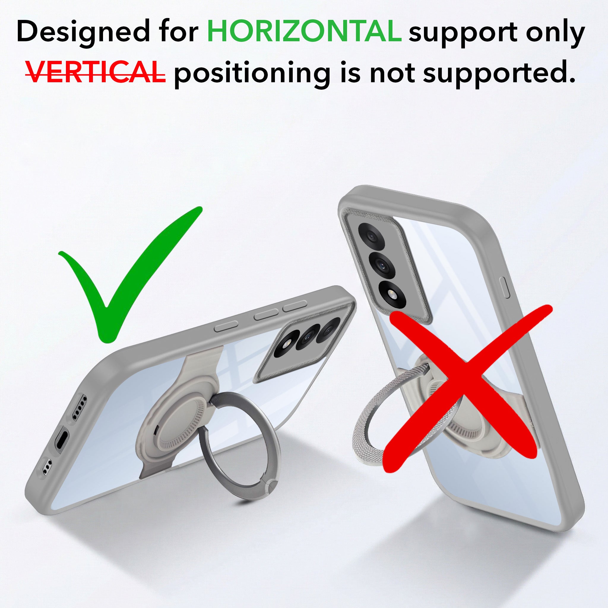 For Oneplus Nord 5 Back Cover Case with stand (Built-in Ring Holder Kickstand | Lifetime Anti Yellow | Camera Protection)