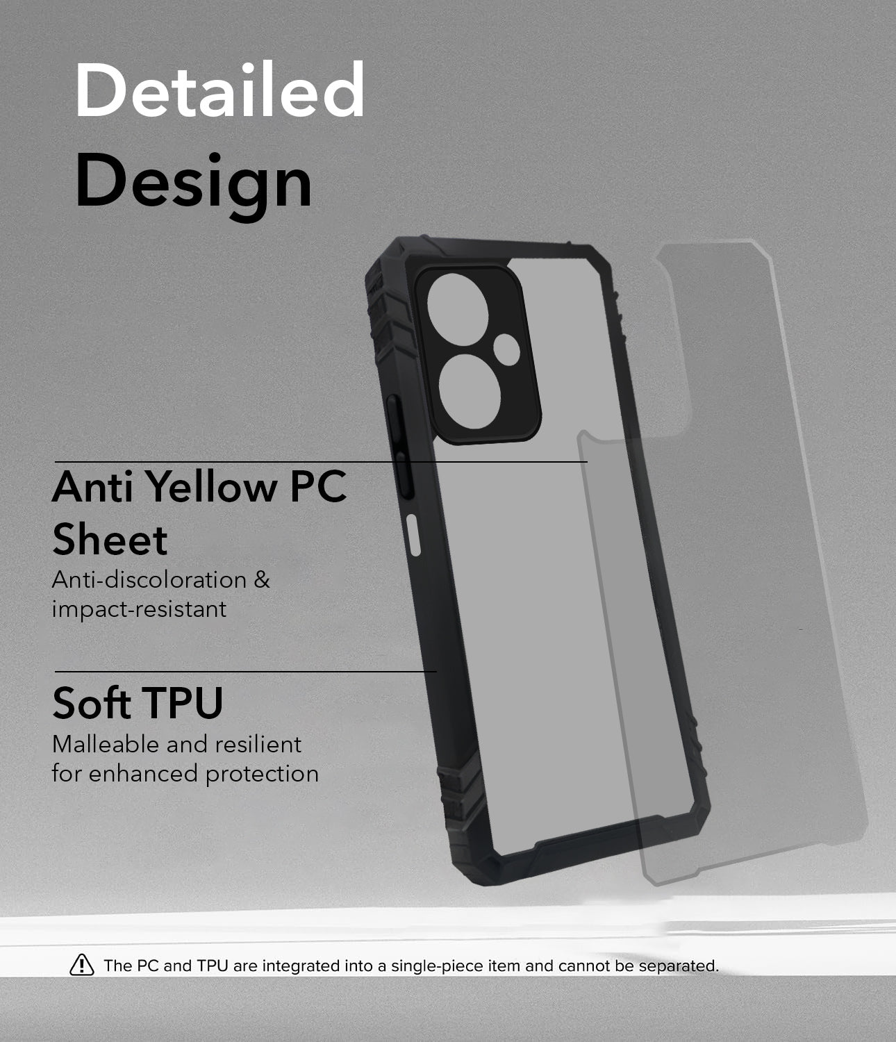 For Oppo A59 5G Back Cover Case (Ultimate Shockproof Bumpers | Anti Yellow | Rugged Armor | Hybrid PC | Black )