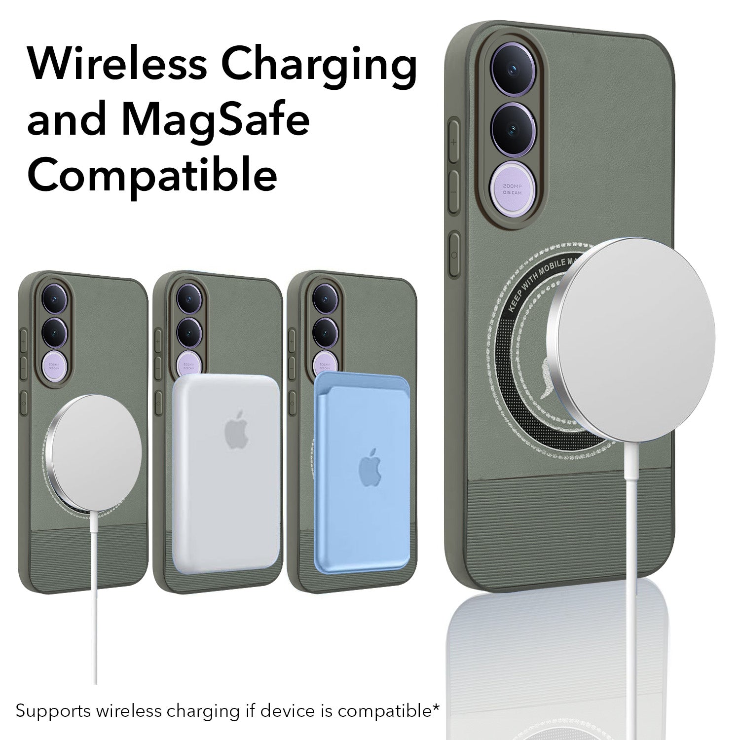 For Vivo V70 FE 5G Back Cover Case PU Leather Finish (Professional Minimalist Texture | MagSafe Compatile | Camera Protection | Sleek Sober Formal)