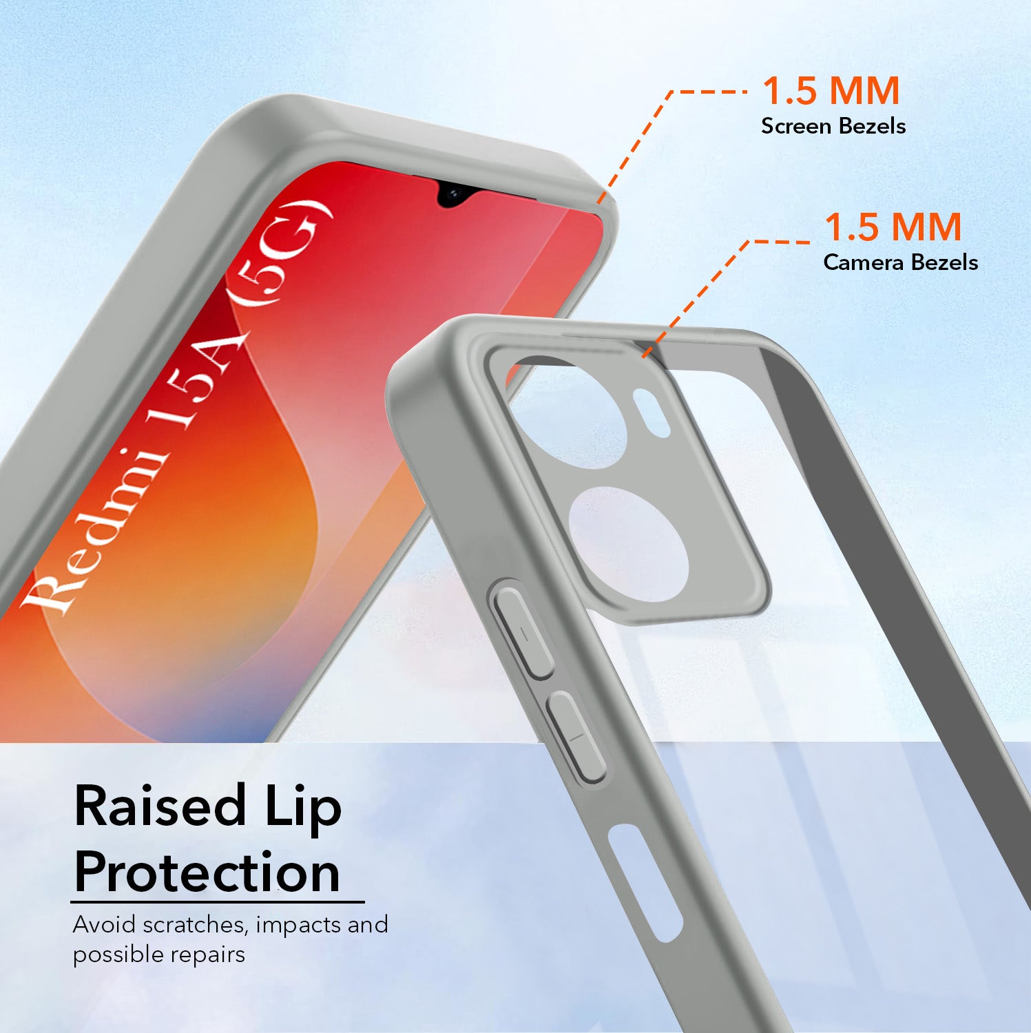 For Redmi 15A 5G Back Cover Case Ultra-Hybrid (Lifetime Anti Yellow | Anti Scratch | Crystal Clear Shockproof)