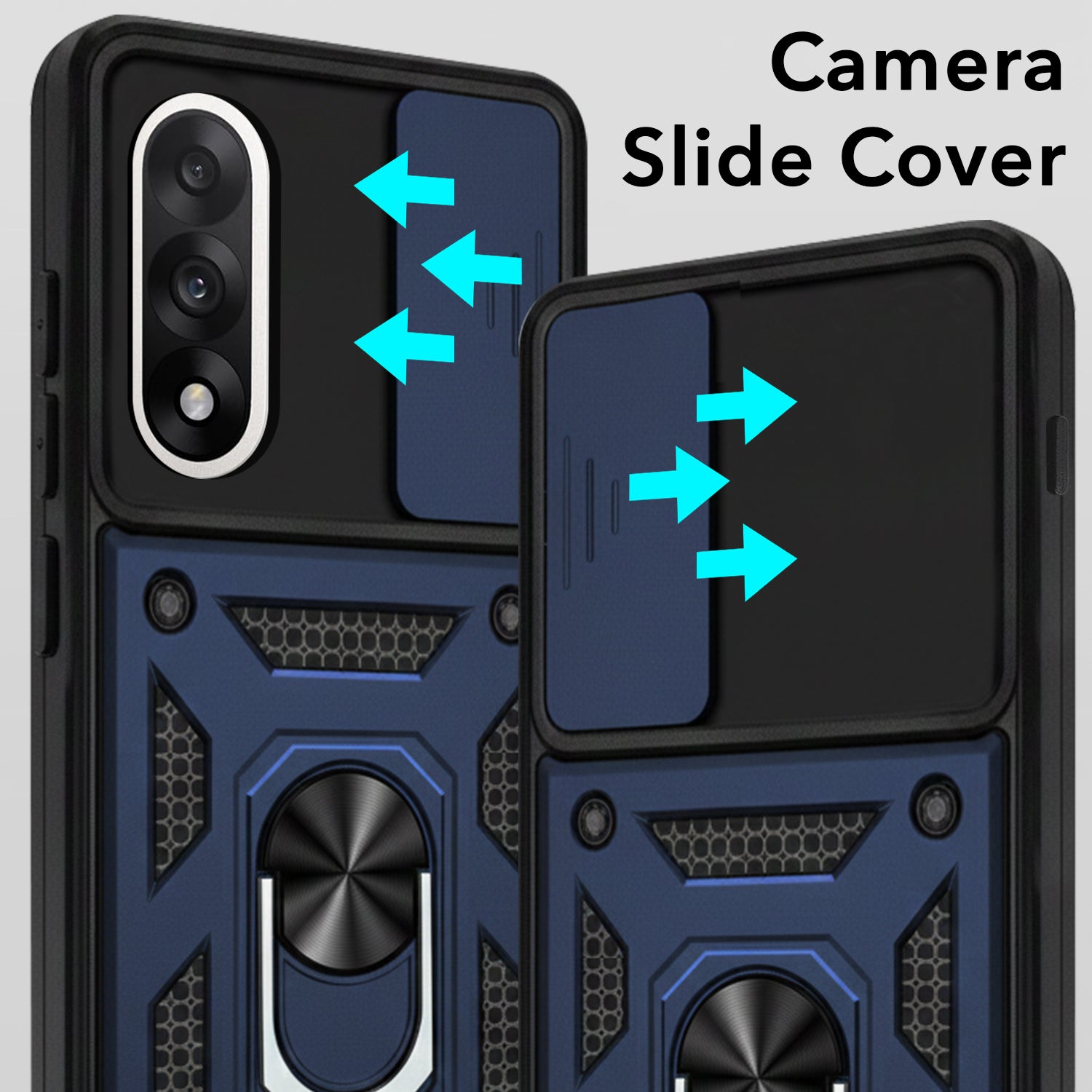 For Oneplus Nord 5 Back Cover Case (Sliding Shutter Camera Protection | Polycarbonate |Ring Holder Kickstand)