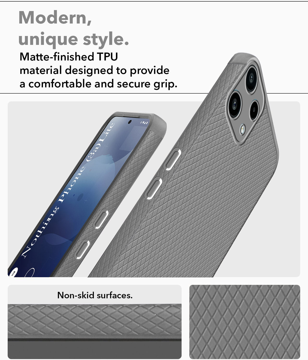 For Nothing Phone 3A Lite Back Cover Case Liquid Silicone (Camera Protection | Side Grip Texture | Soft and Flexible)