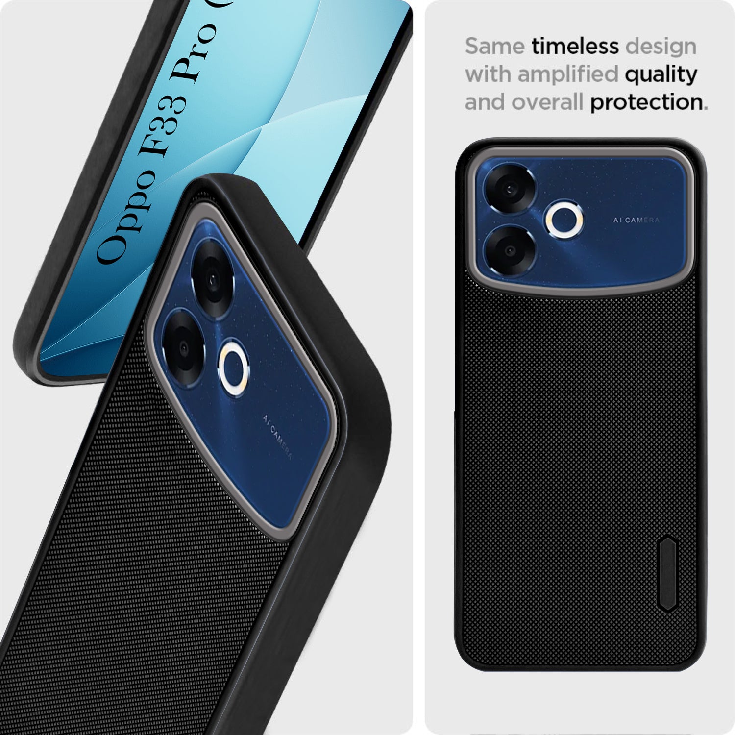 For Oppo F33 Pro 5G Back Cover Case Rubberised (Textured Grip Design | Camera Protection | Slim and Light Weight | Soft Touch and Feel)