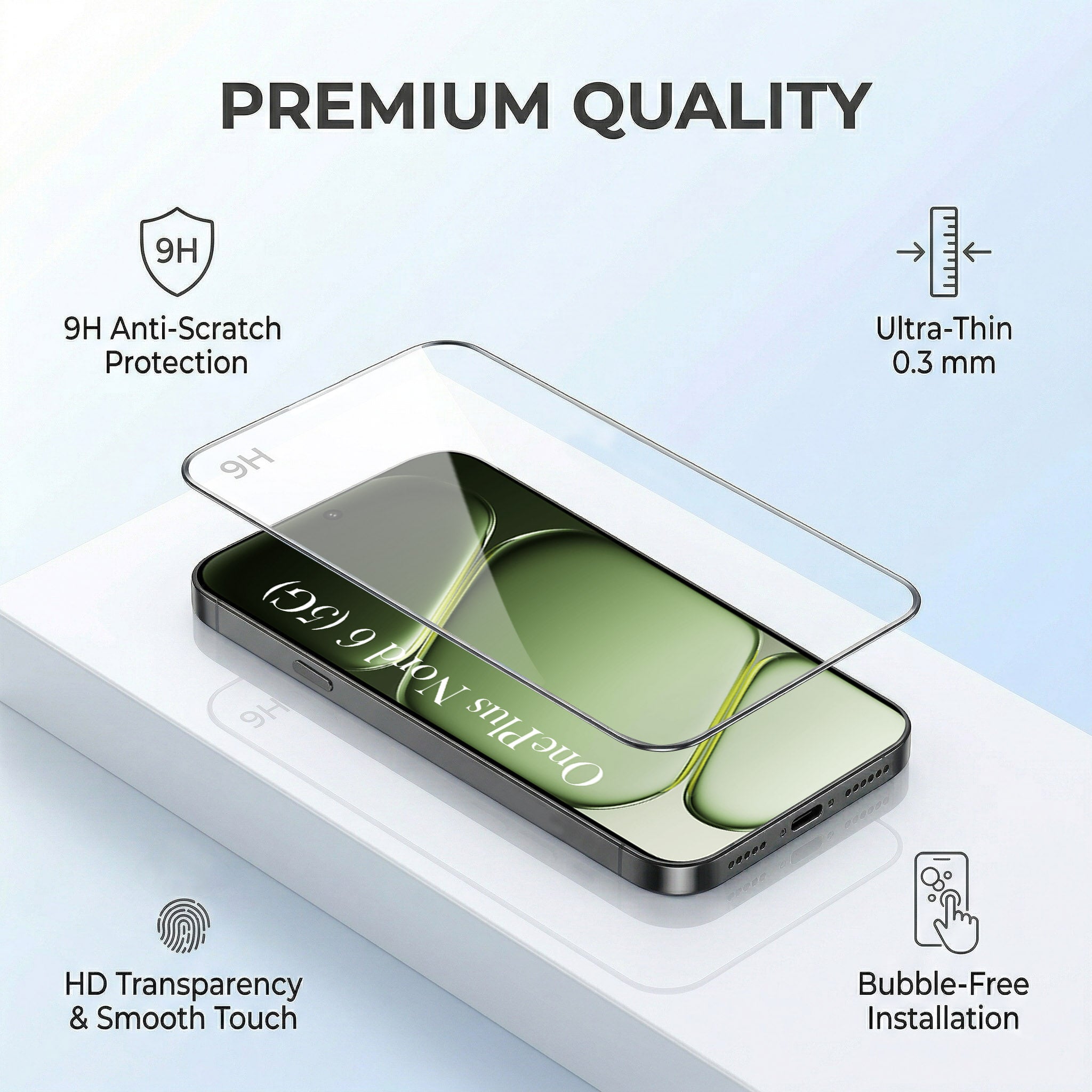 For Oneplus Nord 6 Combo (Textured Grip Design | Micro-Fiber Cloth Inside | Oleophobic Coating Screen Glass)