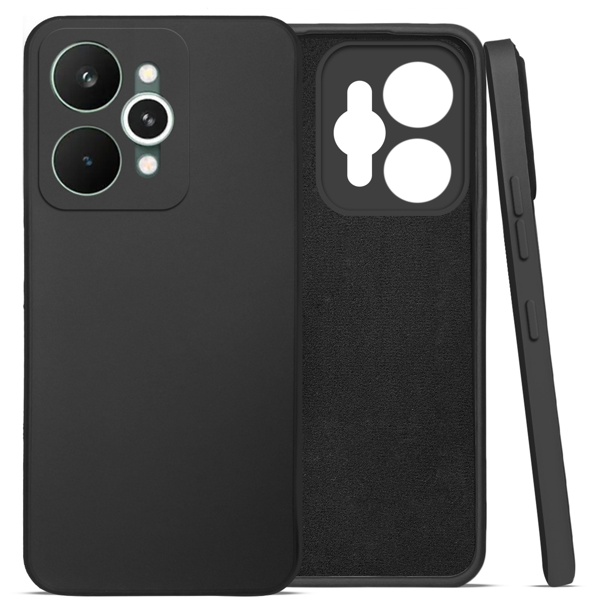 For Realme 15 Back Cover Case (Matte Finish Silicone with Inside Fiber cloth)