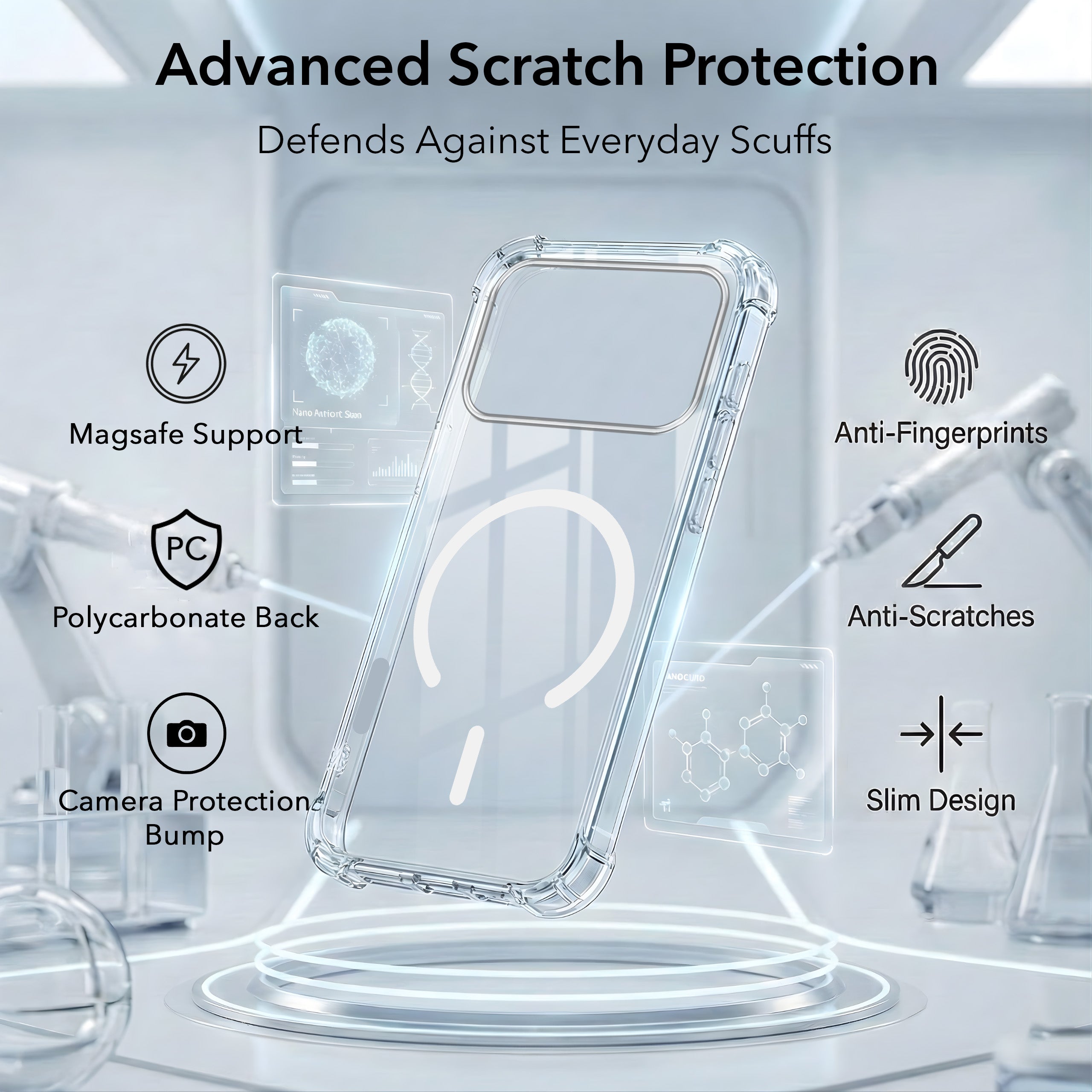 For Apple iPhone 17 Pro Back Cover Shockproof Crystal-Clear (Magsafe Wireless Support | Drop & Camera Protection | Hard Polycarbonate)