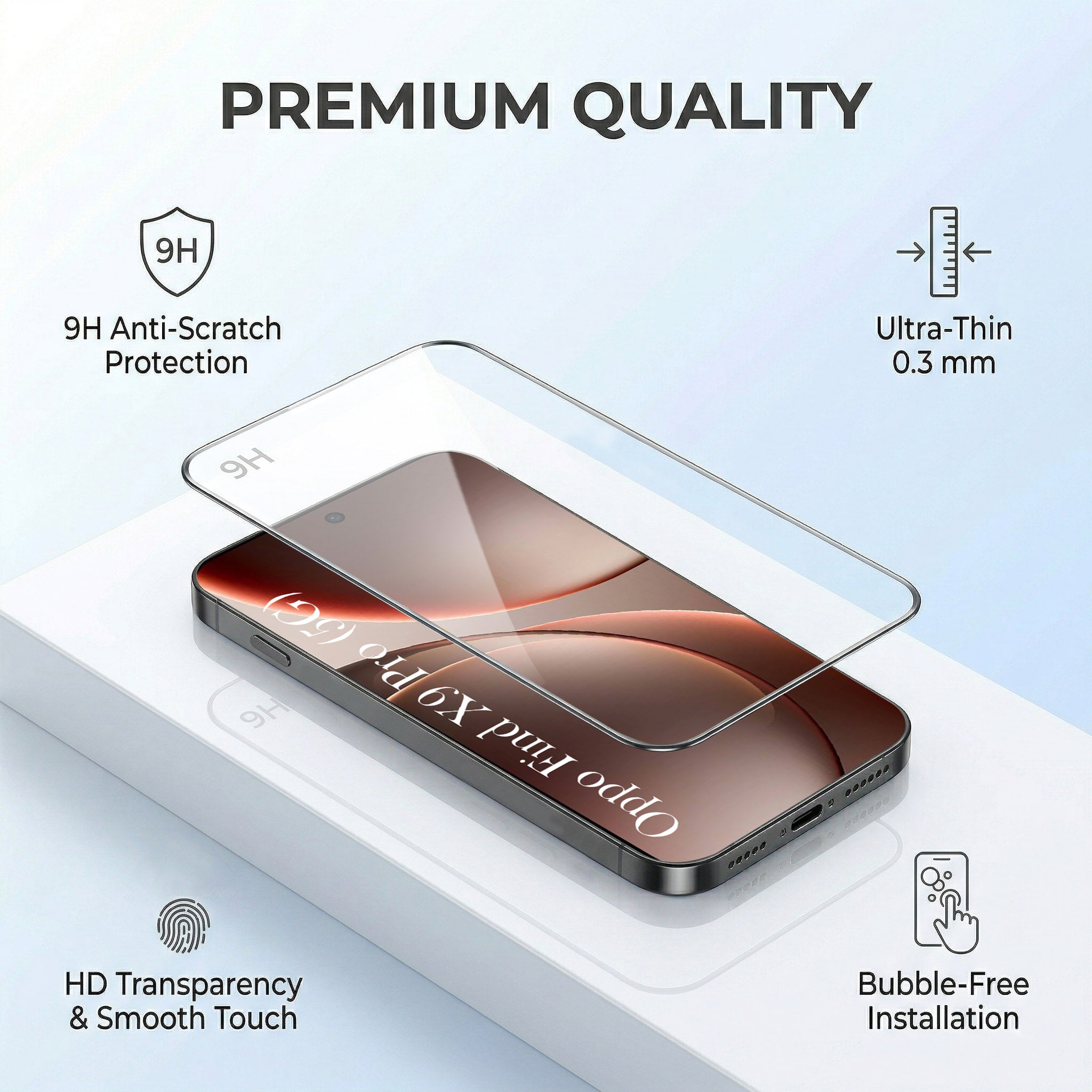For Oppo Find X9 Pro Combo with Back Cover and 9H Tempered Glass (Liquid Silicone | Camera Protection | Oleophobic Coating Screen Glass)