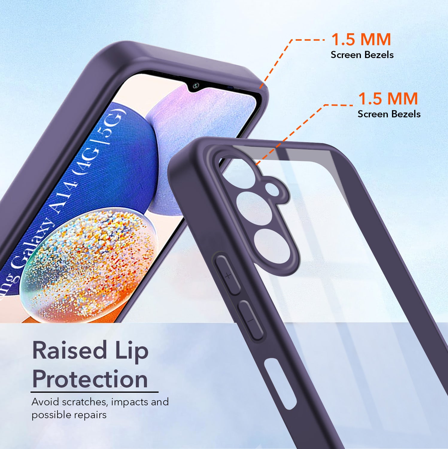 For Samsung Galaxy A14 4G | 5G Back Cover Case Ultra-Hybrid (Lifetime Anti Yellow | Anti Scratch | Crystal Clear Shockproof)