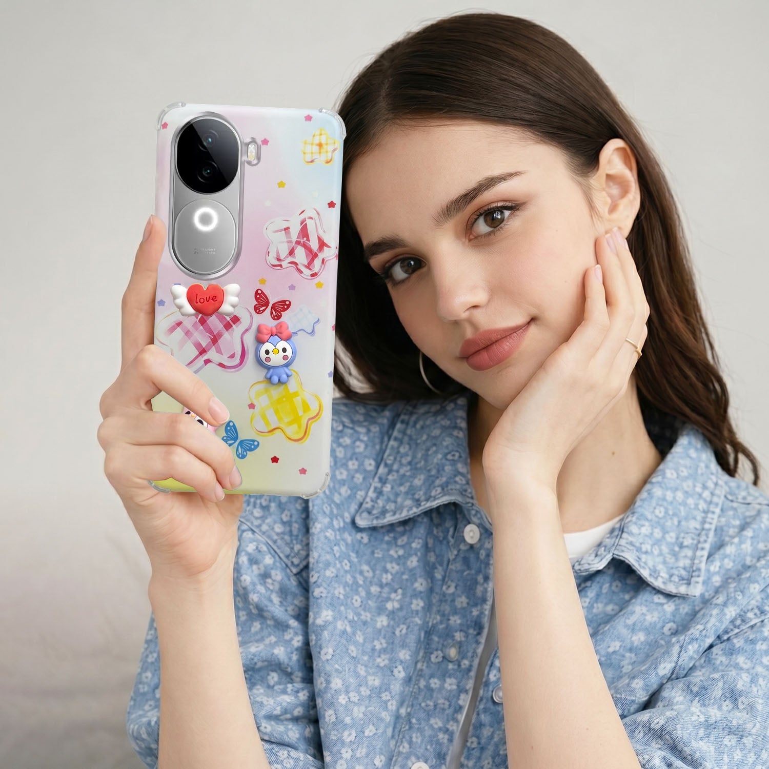 For Vivo iQOO Z9s Back Cover Case (3D Cute Cartoons | Hard Back Side Soft | Matte Premium Finish | HD Printing)