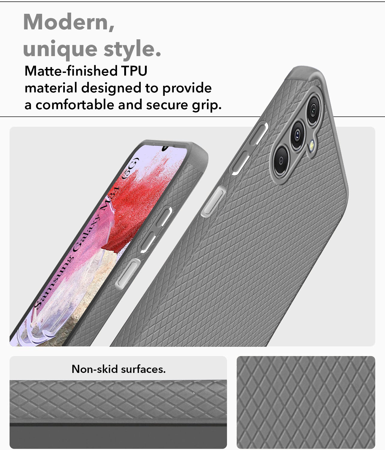 For Samsung Galaxy M34 5G Back Cover Case (Liquid Silicone | Side Grip | Camera Protection)