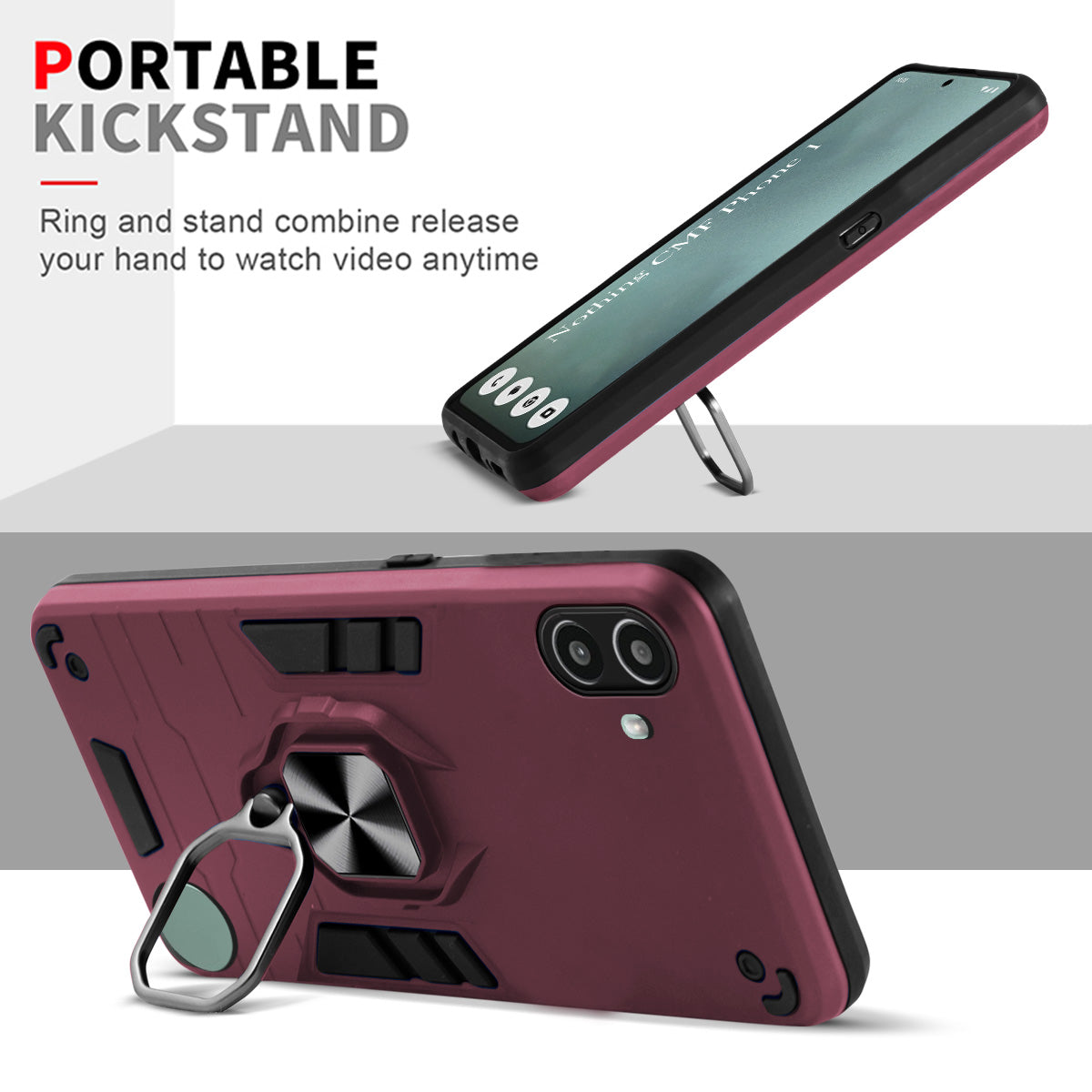 For Nothing CMF Phone 1 Back Cover Case (Shockproof Polycarbonate Dual Layer Hybrid Armor)