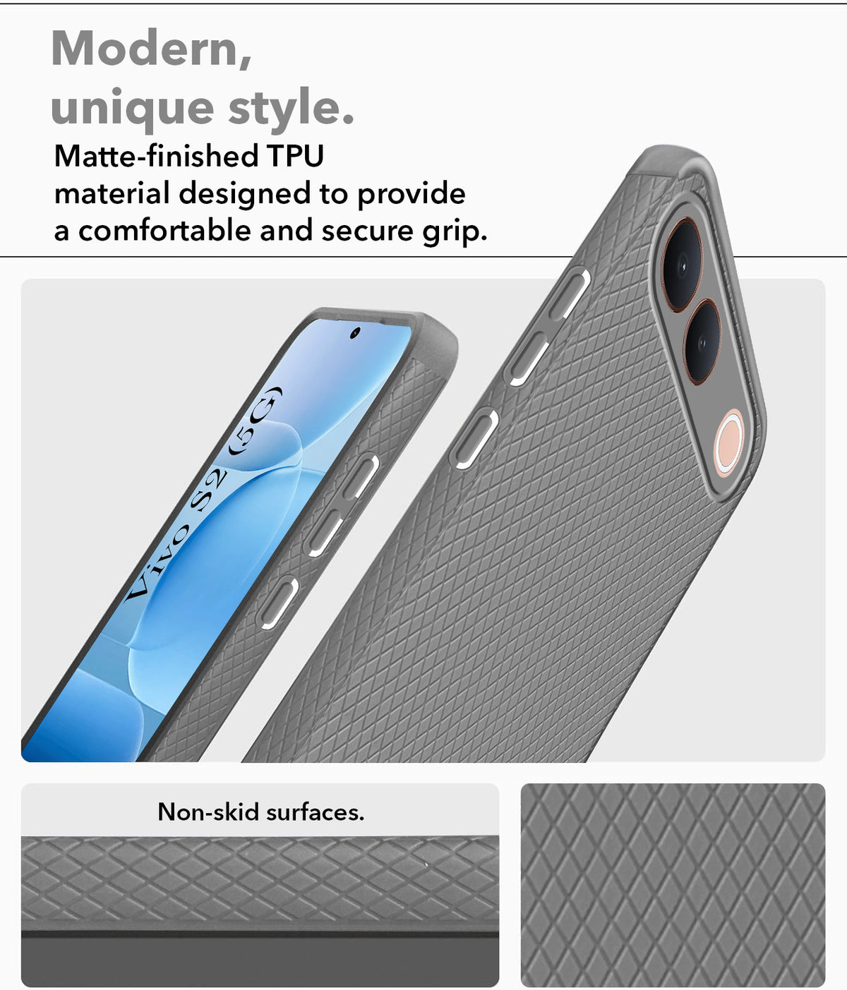 For Vivo S2 5G Back Cover Case Liquid Silicone (Camera Protection | Side Grip Texture | Soft and Flexible)