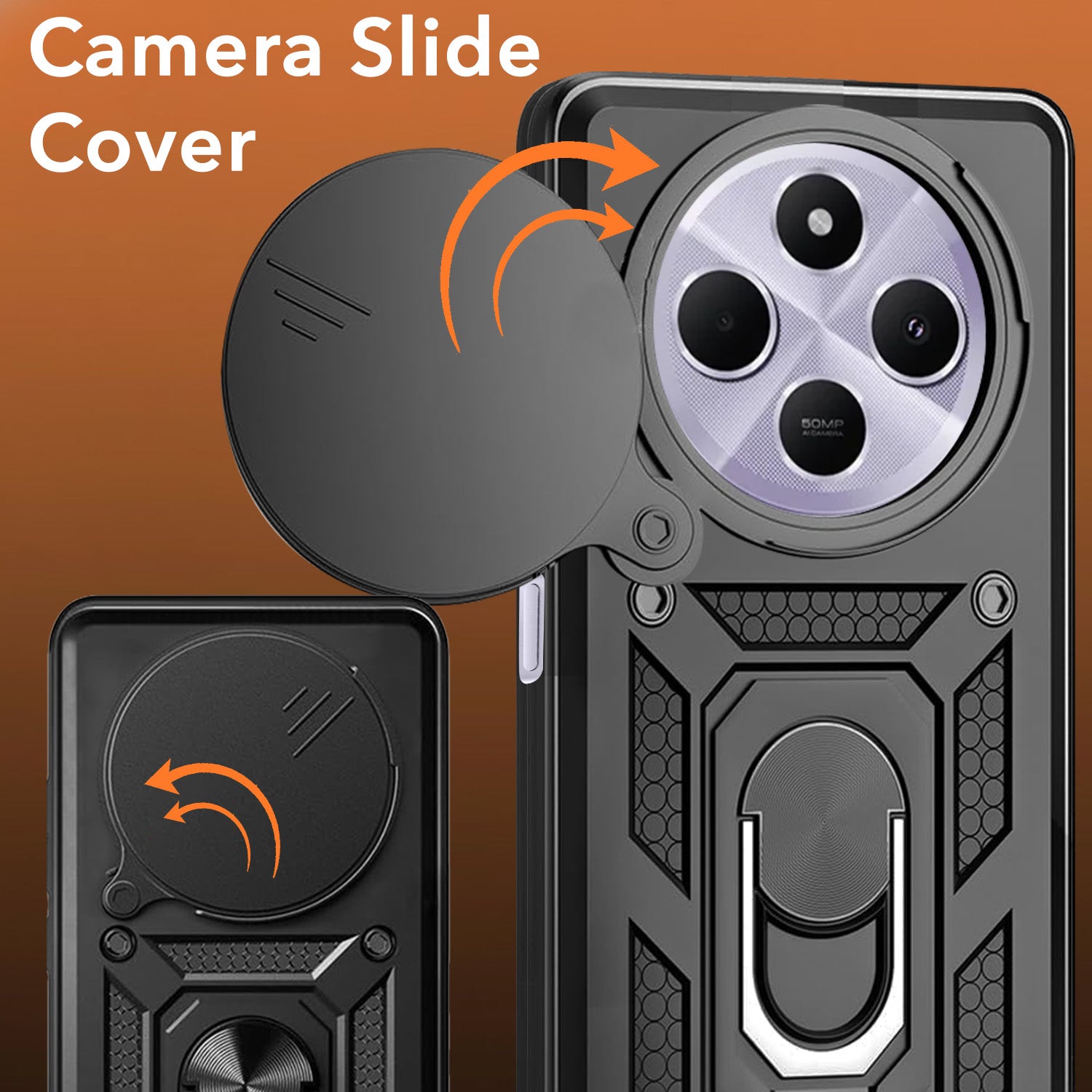 For Redmi A4 5G | Xiaomi Redmi 14C Back Cover Case (Hybrid Dual Armor Polycarbonate)