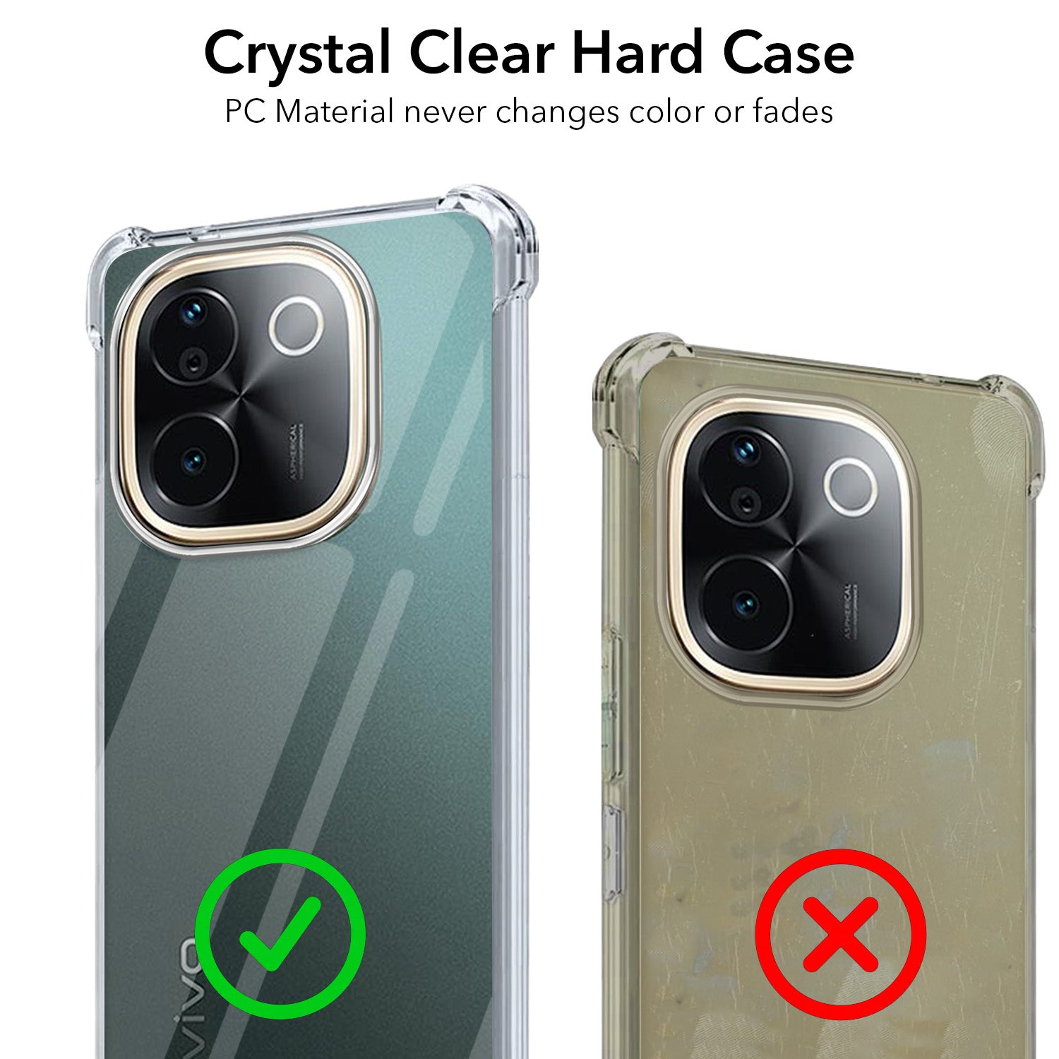 For Vivo T3 Pro Back Cover Shockproof Crystal-Clear (Drop & Camera Protection | Hard Polycarbonate)