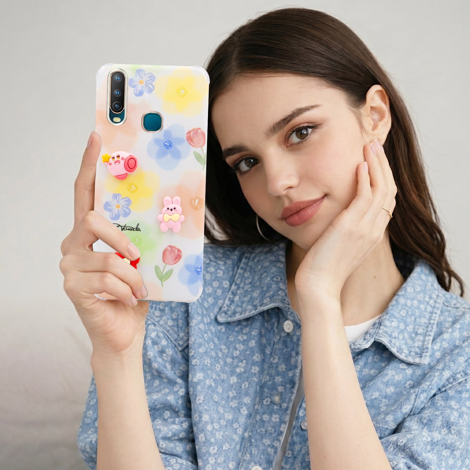 For Vivo U10 Back Cover Case (3D Cute Cartoons | Hard Back Side Soft | Matte Premium Finish | HD Printing)