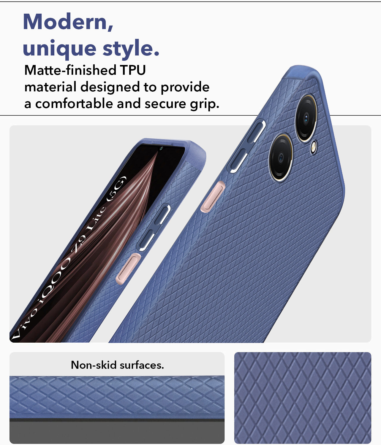 For Vivo iQOO Z9 Lite 5G Back Cover Case Liquid Silicone (Camera Protection | Side Grip Texture | Soft and Flexible)