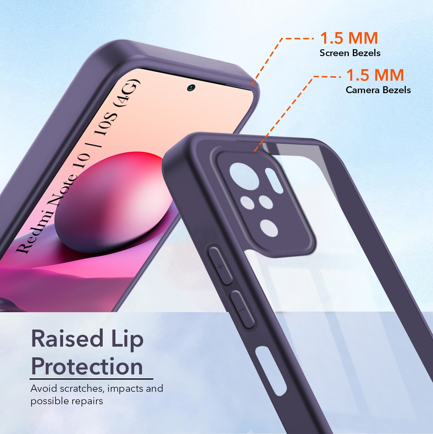 For Redmi Note 10 | Note 10S Back Cover Case Ultra-Hybrid (Lifetime Anti Yellow | Anti Scratch | Crystal Clear Shockproof)
