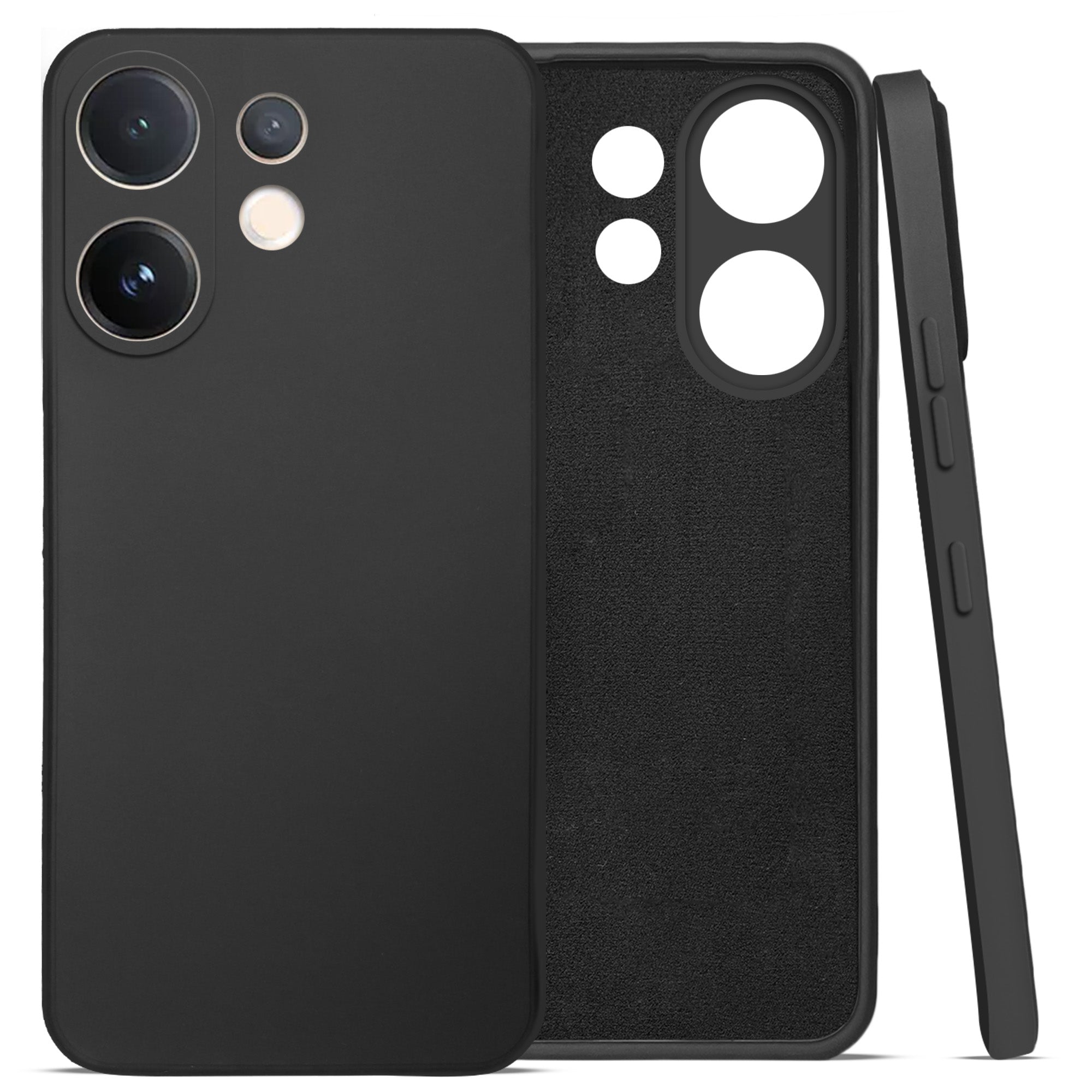 For Vivo V60 | Vivo T4 Pro Back Cover Case (Matte Finish Silicone with Inside Fiber cloth)