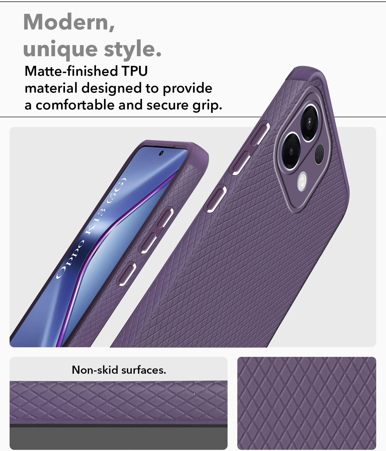 For Oppo K13 Back Cover Case (Liquid Silicone | Side Grip | Camera Protection)